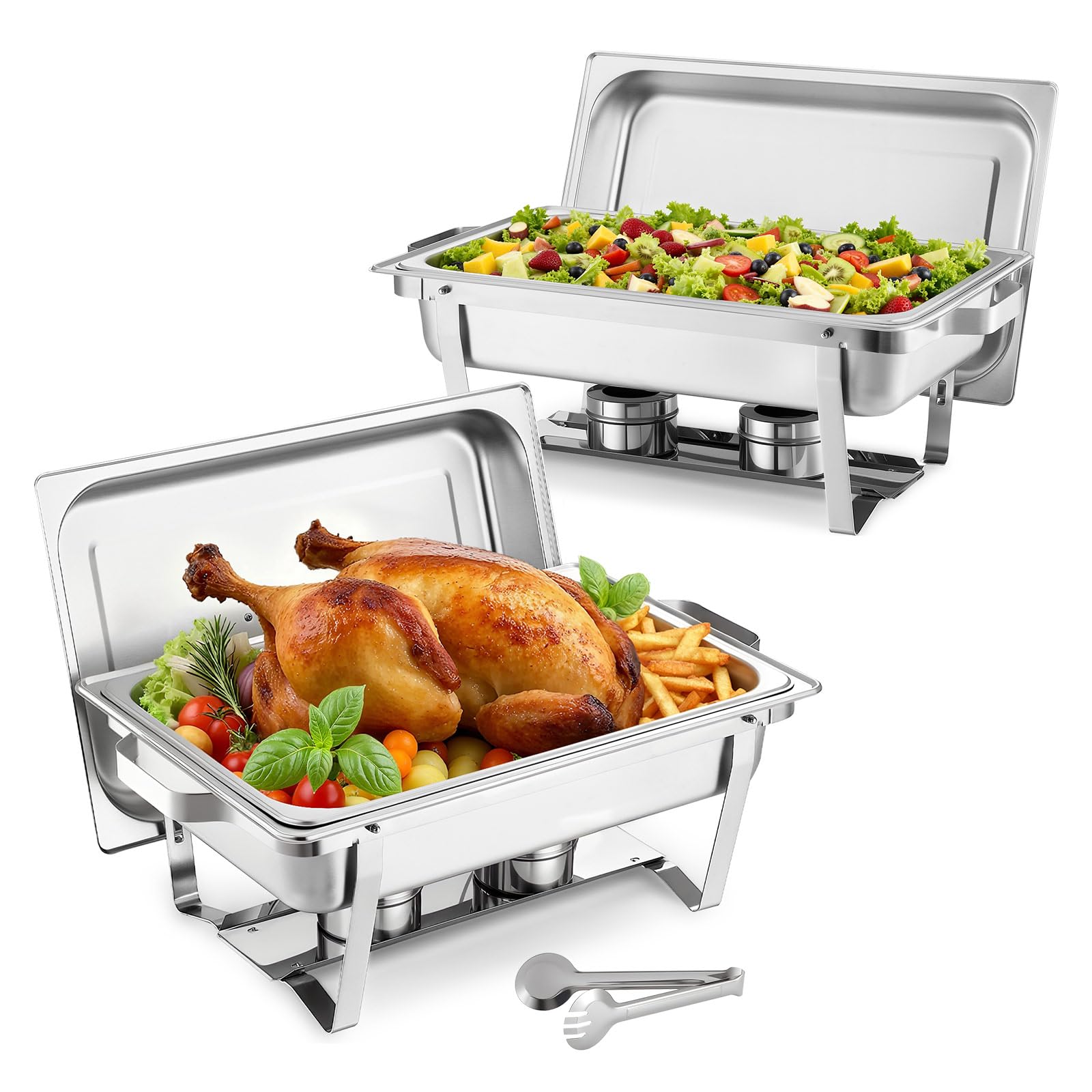 VEVOR Scaldavivande a Buffet Rettangolare 9L, Acciaio Inox