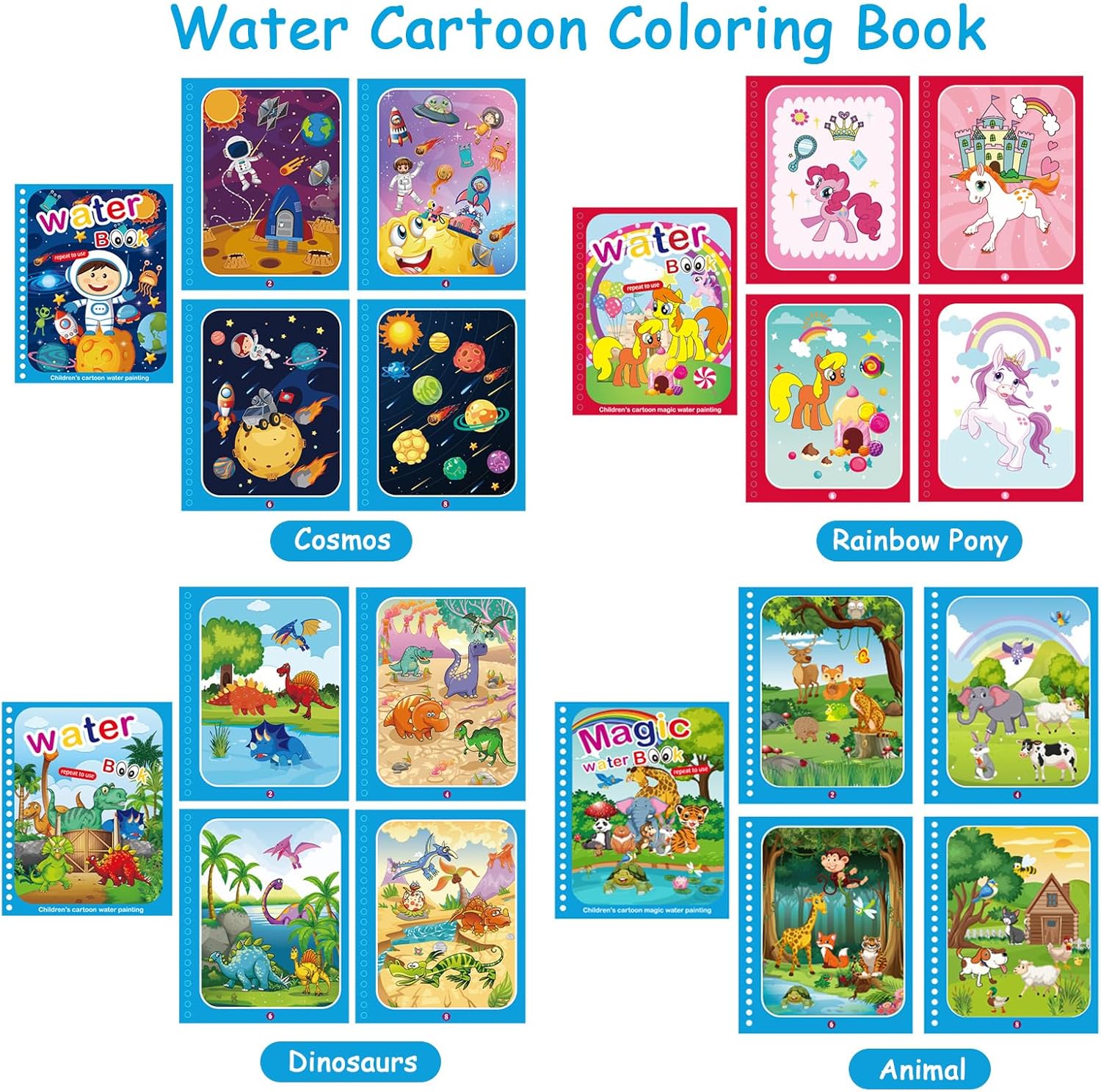 Ballery Libro di Pittura ad Acqua con 4 Penne - immagine 2