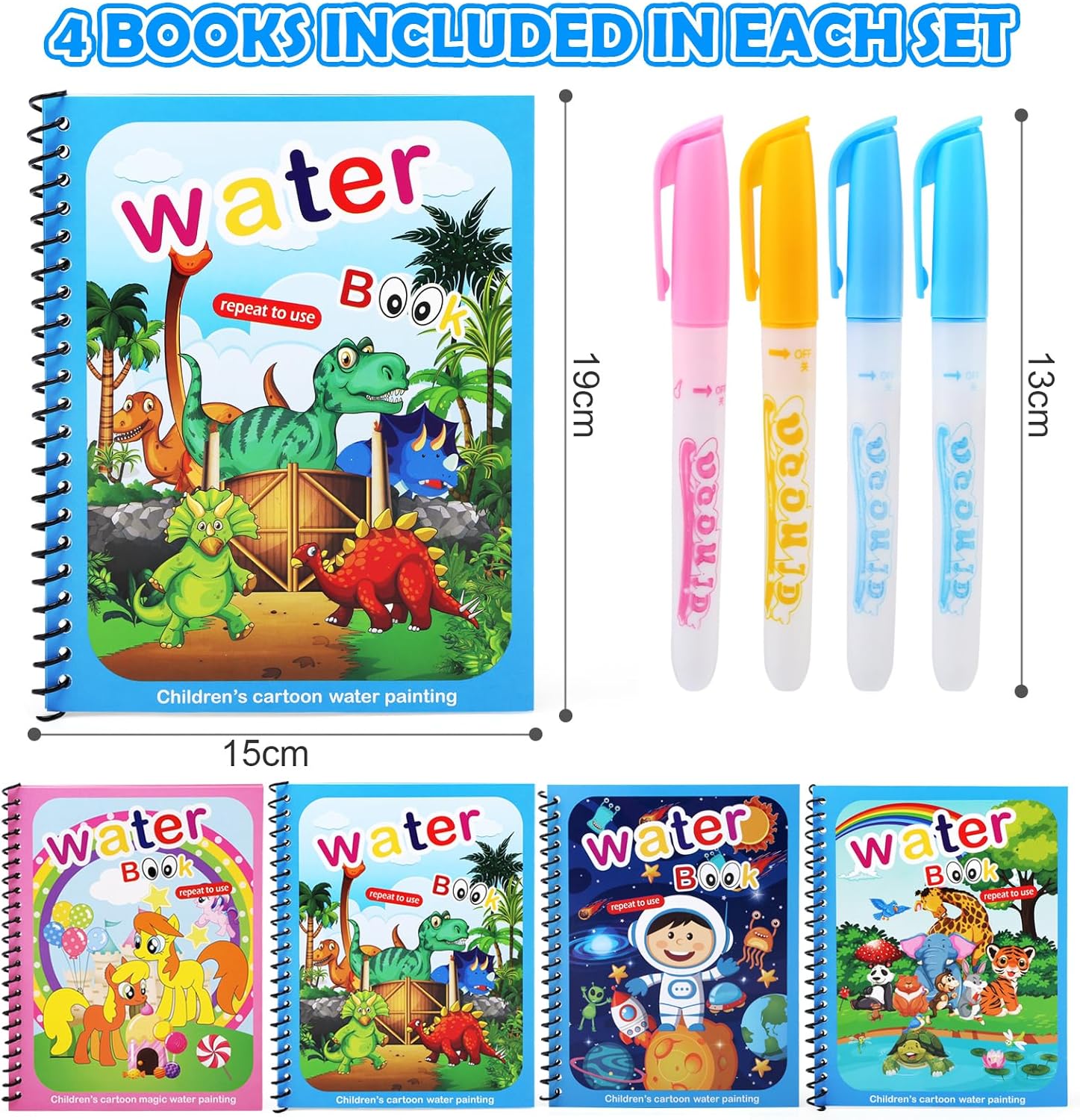 Ballery Libro di Pittura ad Acqua con 4 Penne - immagine 6