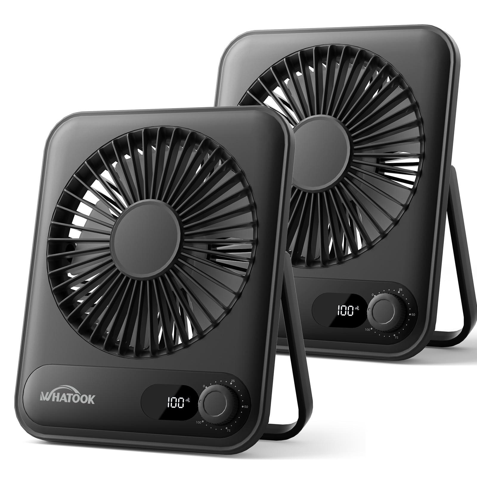 Whatook Mini Ventilatore USB 5000mAh, Set da 2