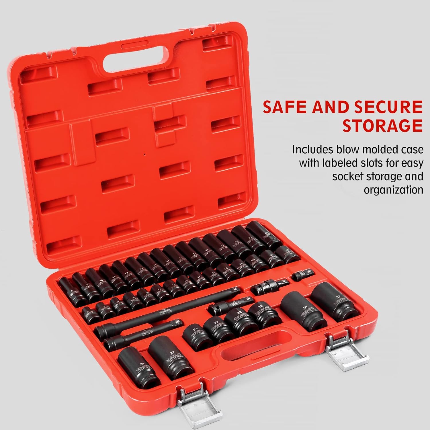 Set Bussole a Impatto 1/2" 43 Pezzi, CR-MO - immagine 8