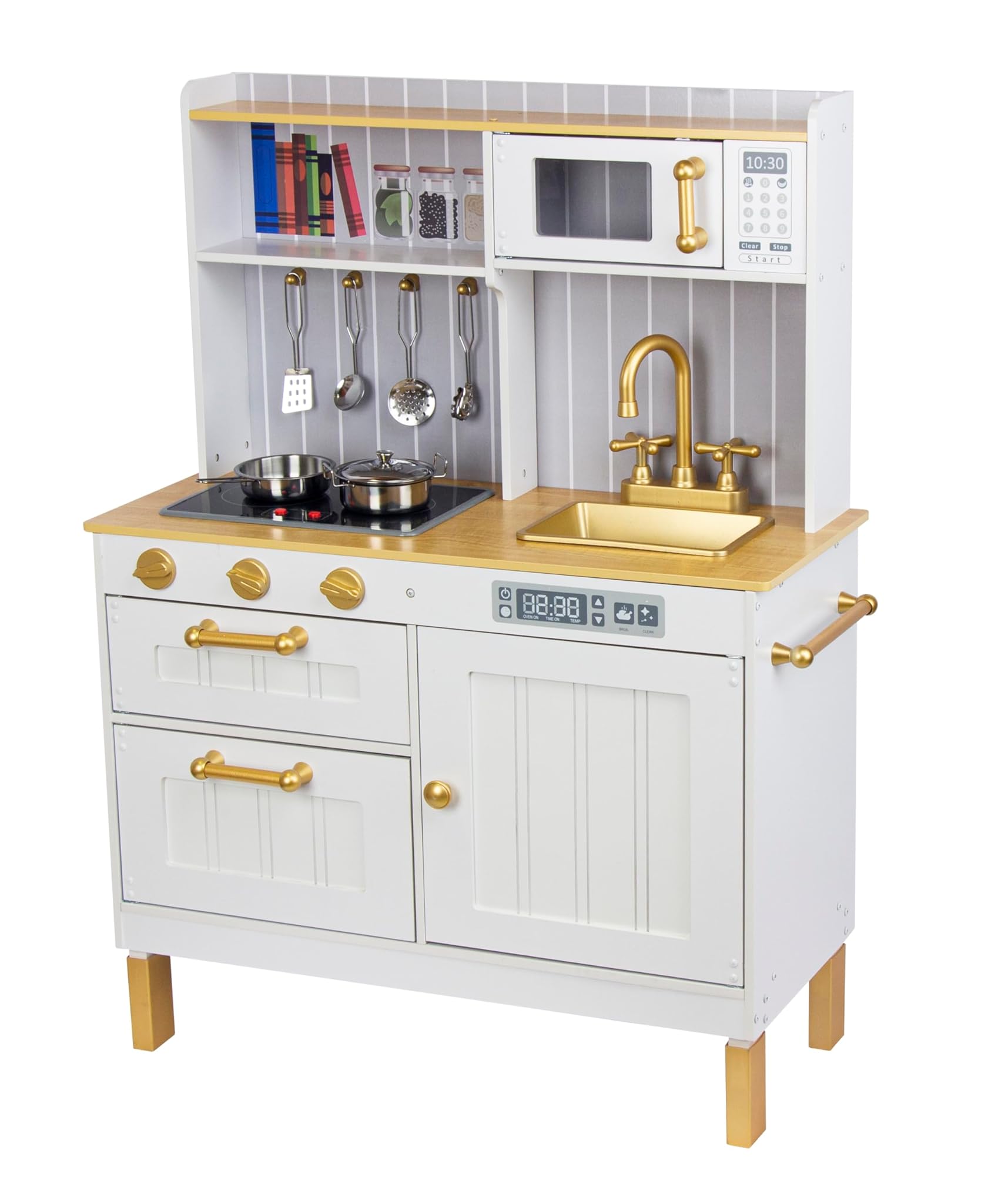 Cucina Giocattolo in Legno Rosa con Accessori