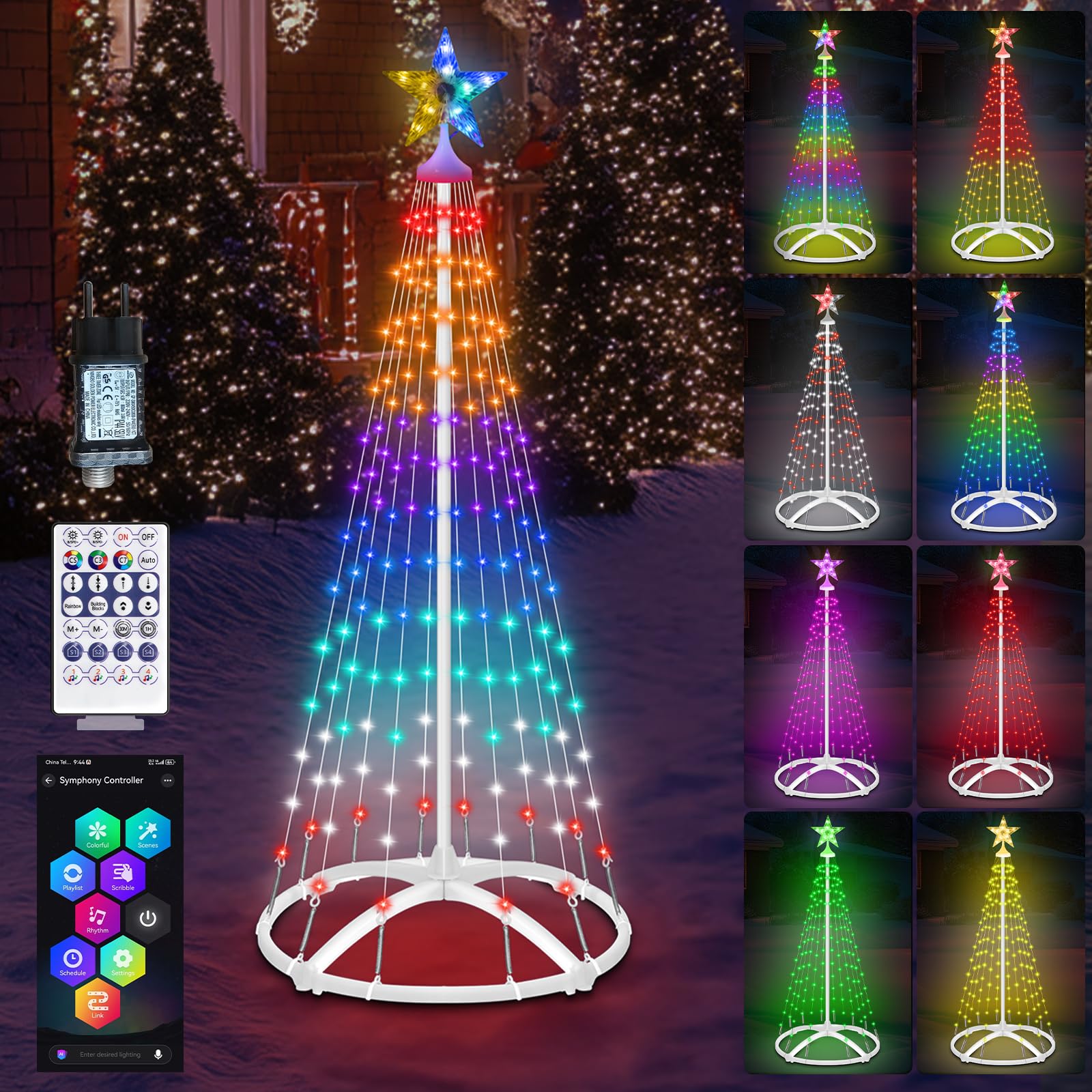 Forlivese Albero Natale da Esterno 166 LED con Stella