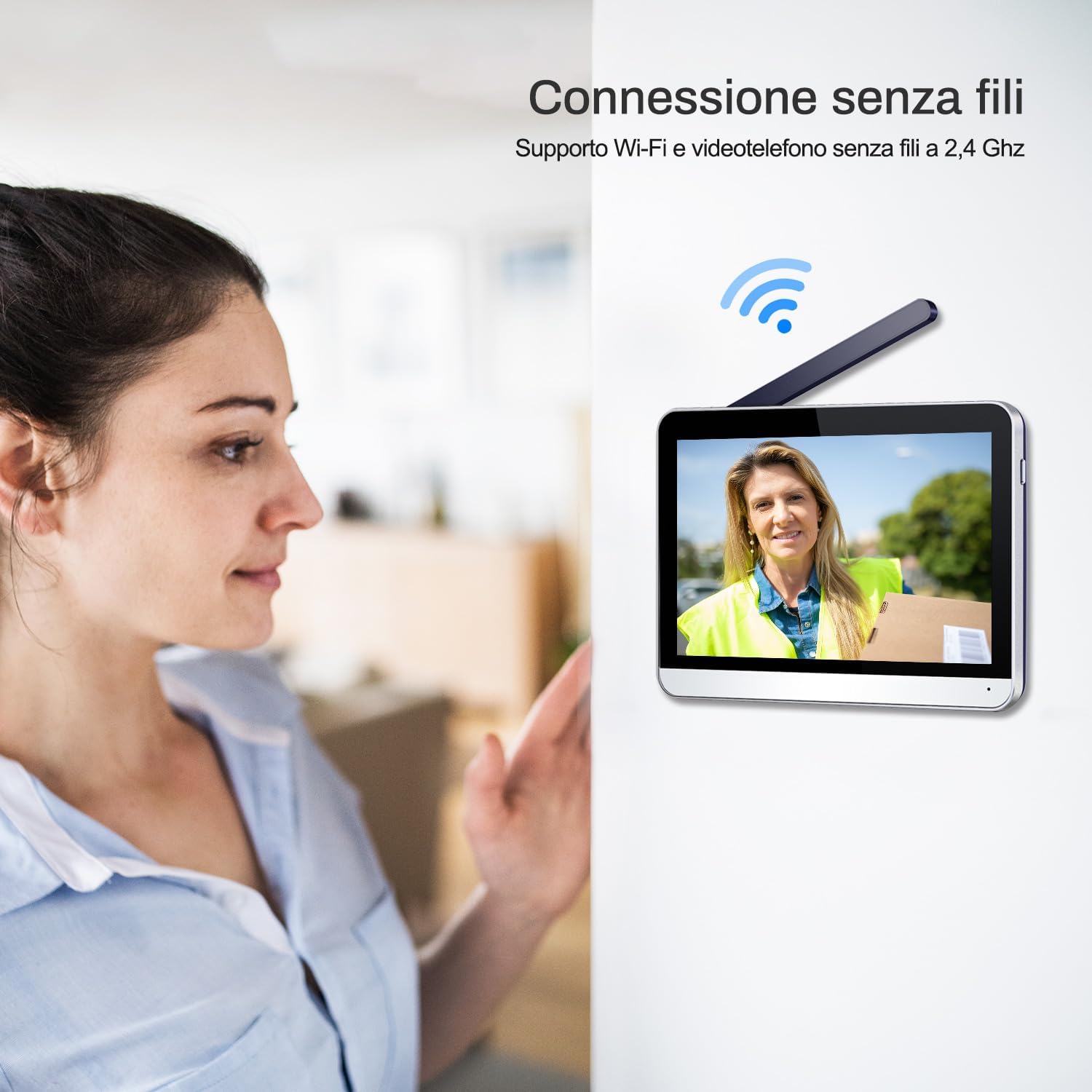 Simbailai Kit Videocitofono Wireless 7" Touch Screen 1080P - immagine 2