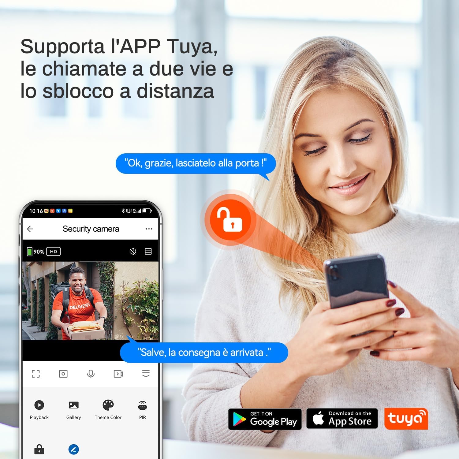 Simbailai Kit Videocitofono Wireless 7" Touch Screen 1080P - immagine 3