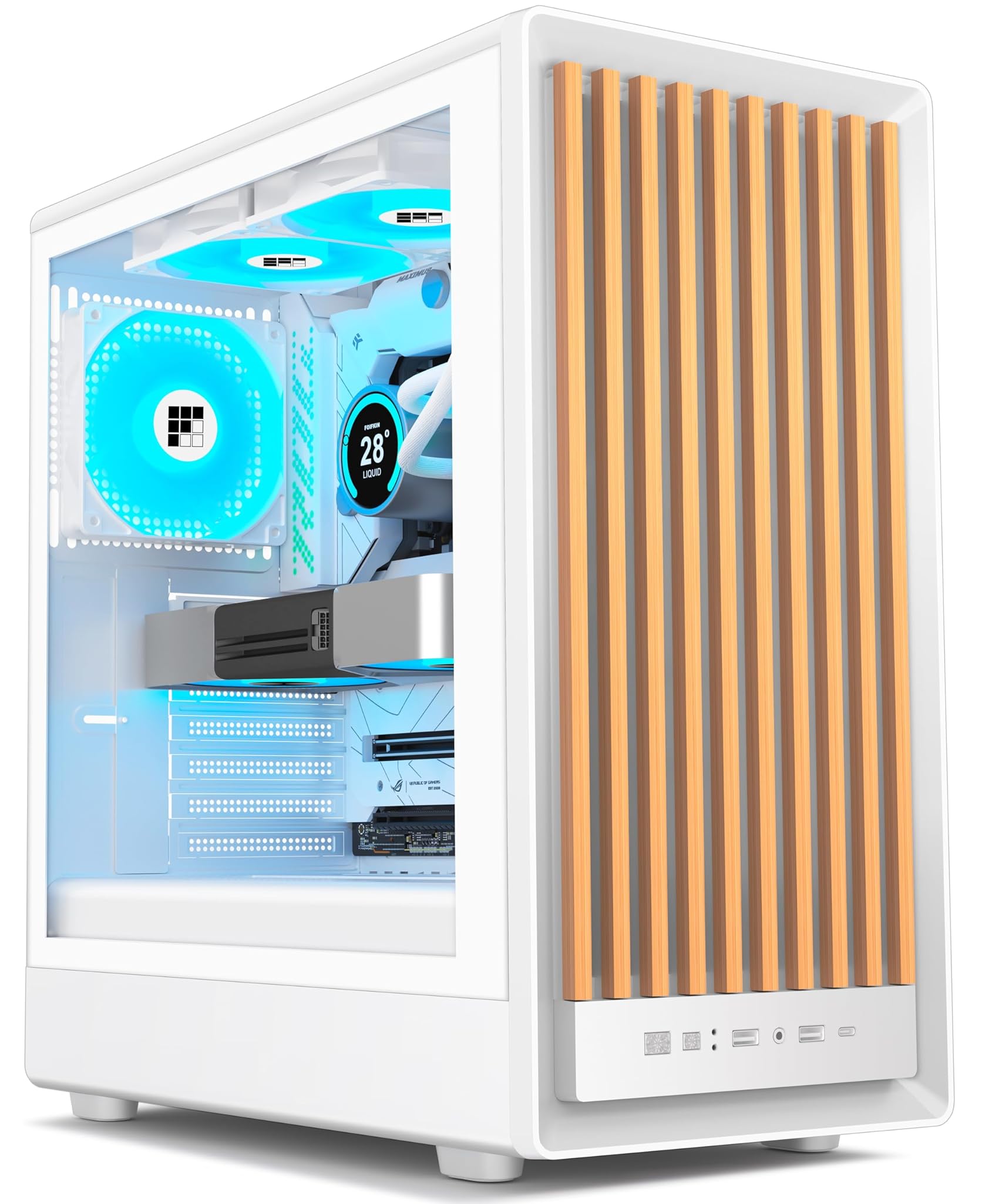Foifkin Case PC - ATX Mid-Tower Gaming, Bianco