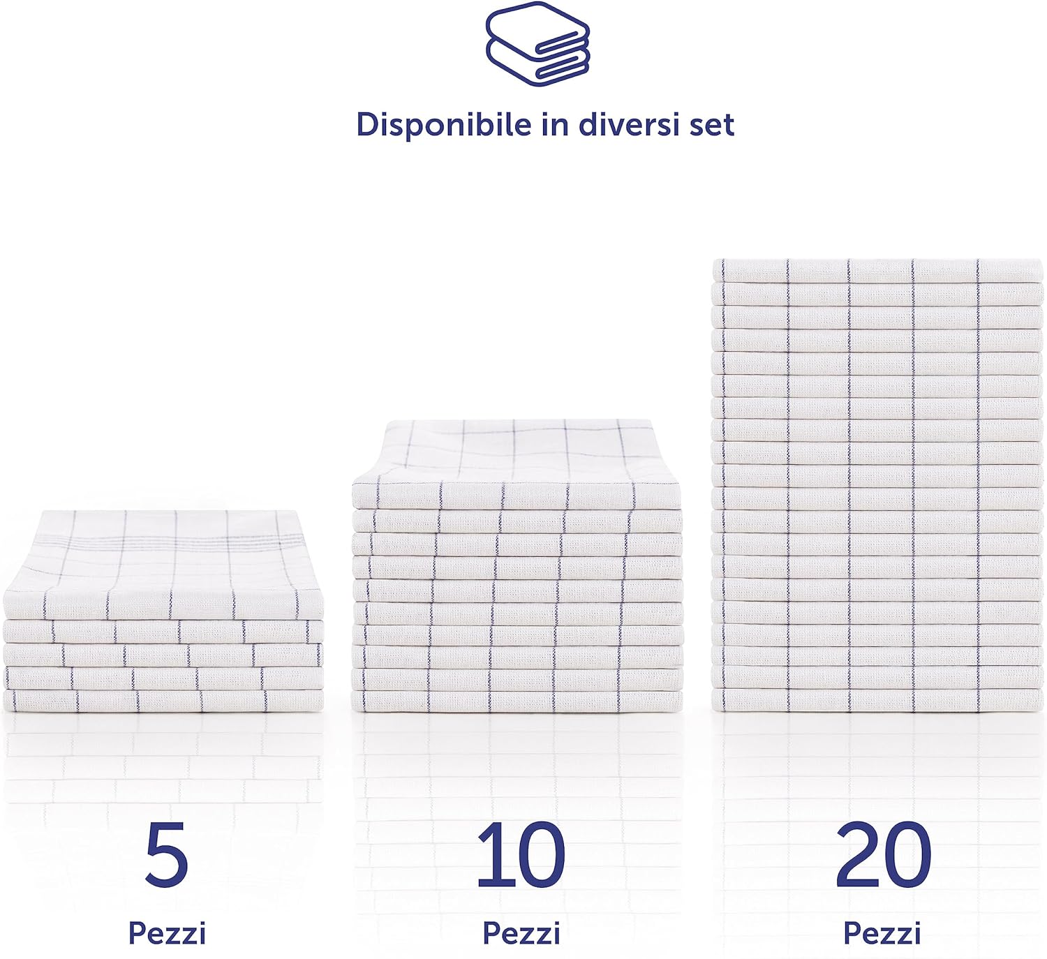 Blumtal Set Strofinacci Cucina 100% Cotone 50x70cm - immagine 4