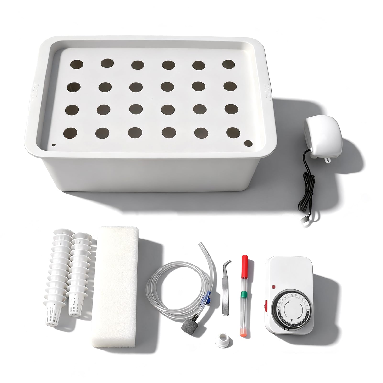 Scatola di Coltivazione Idroponica a 24 Fori, Grigio