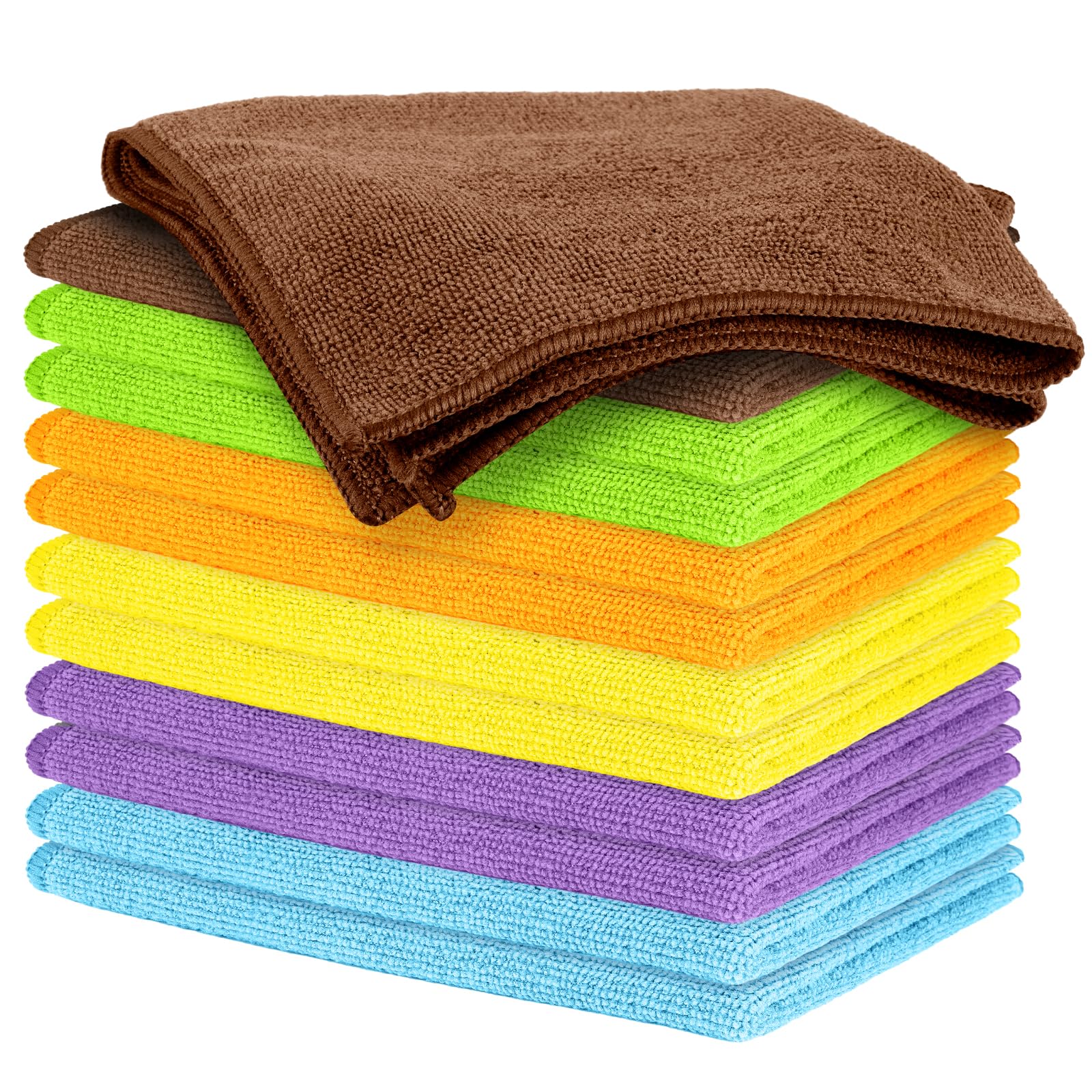 Panni per la Pulizia in Microfibra, 12 Pezzi Multiuso in Microfibra Panno Stracci Altamente Assorbenti Panno，Stracci Microfibras Senza Pelucchi per Casa,Cucina,Auto,Vetri, Pavimenti 30x30CM