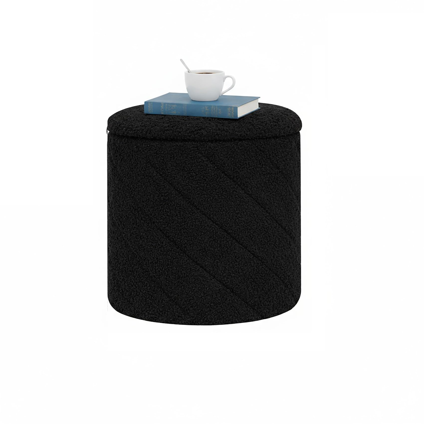 Bonlife Sgabello Rotondo Ottoman Pieghevole con Vano Portaoggetti