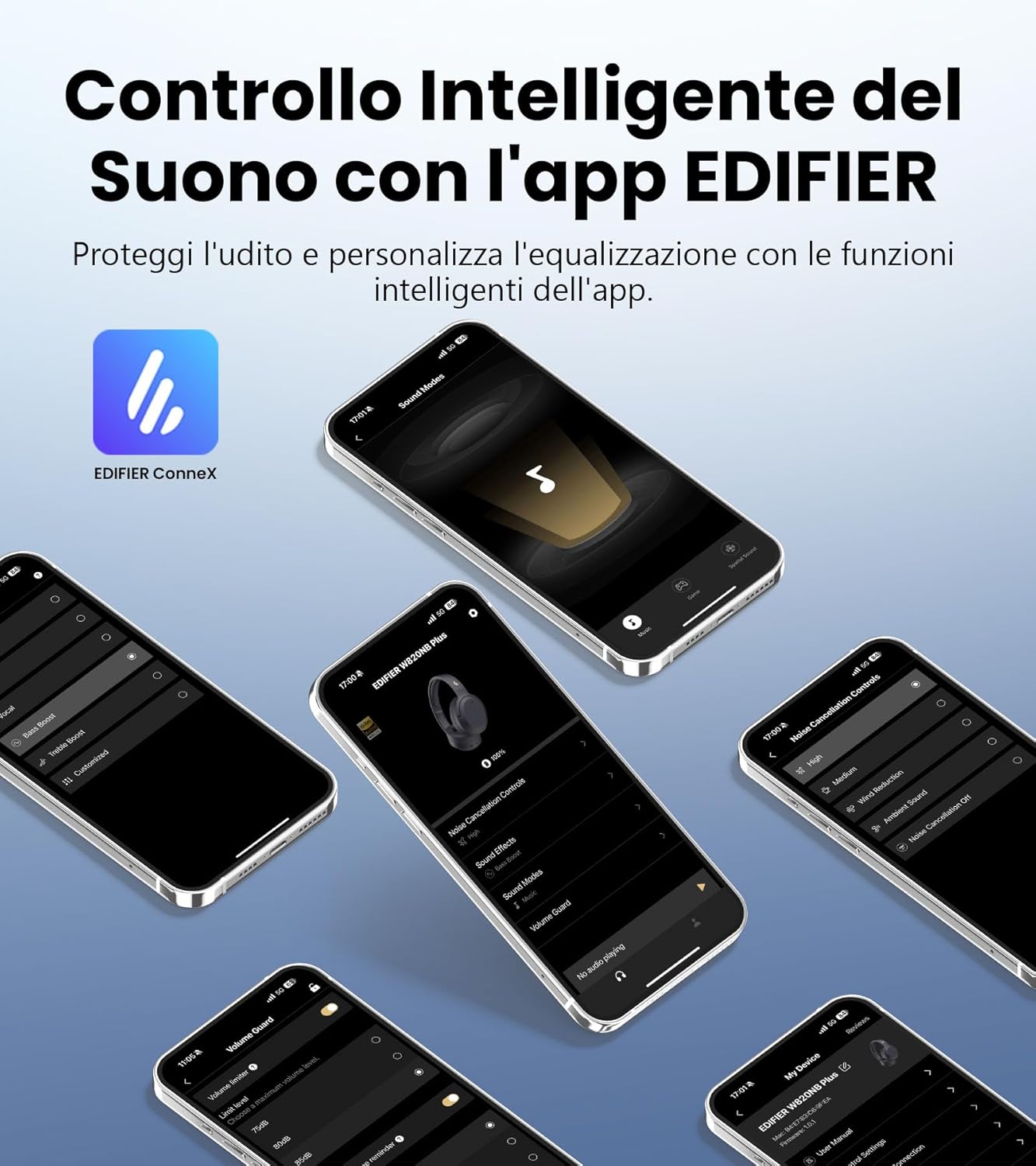 Edifier W820NB Plus Gen 2 - Cuffie Wireless ANC, Grigio - immagine 9