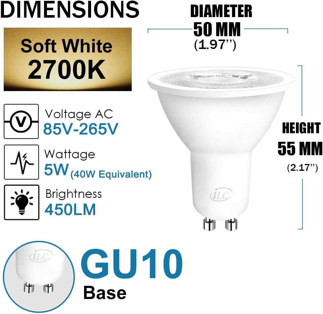Ilc Lampadine Faretto GU10 RGBW Dimmerabile - immagine 3