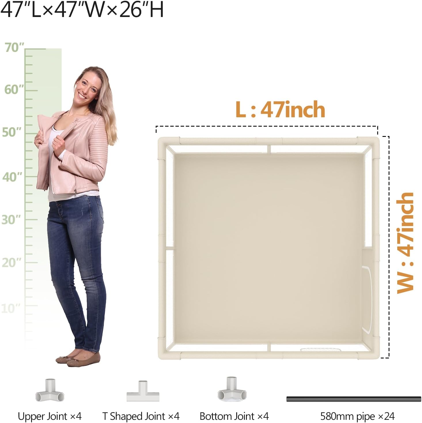 Fodoss Parc Bébé 120x120 cm con Tapis e Materasso - immagine 2