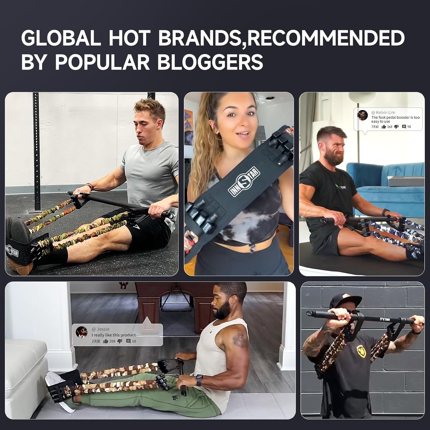 Innstar Banda di Resistenza Regolabile con Barra - immagine 3