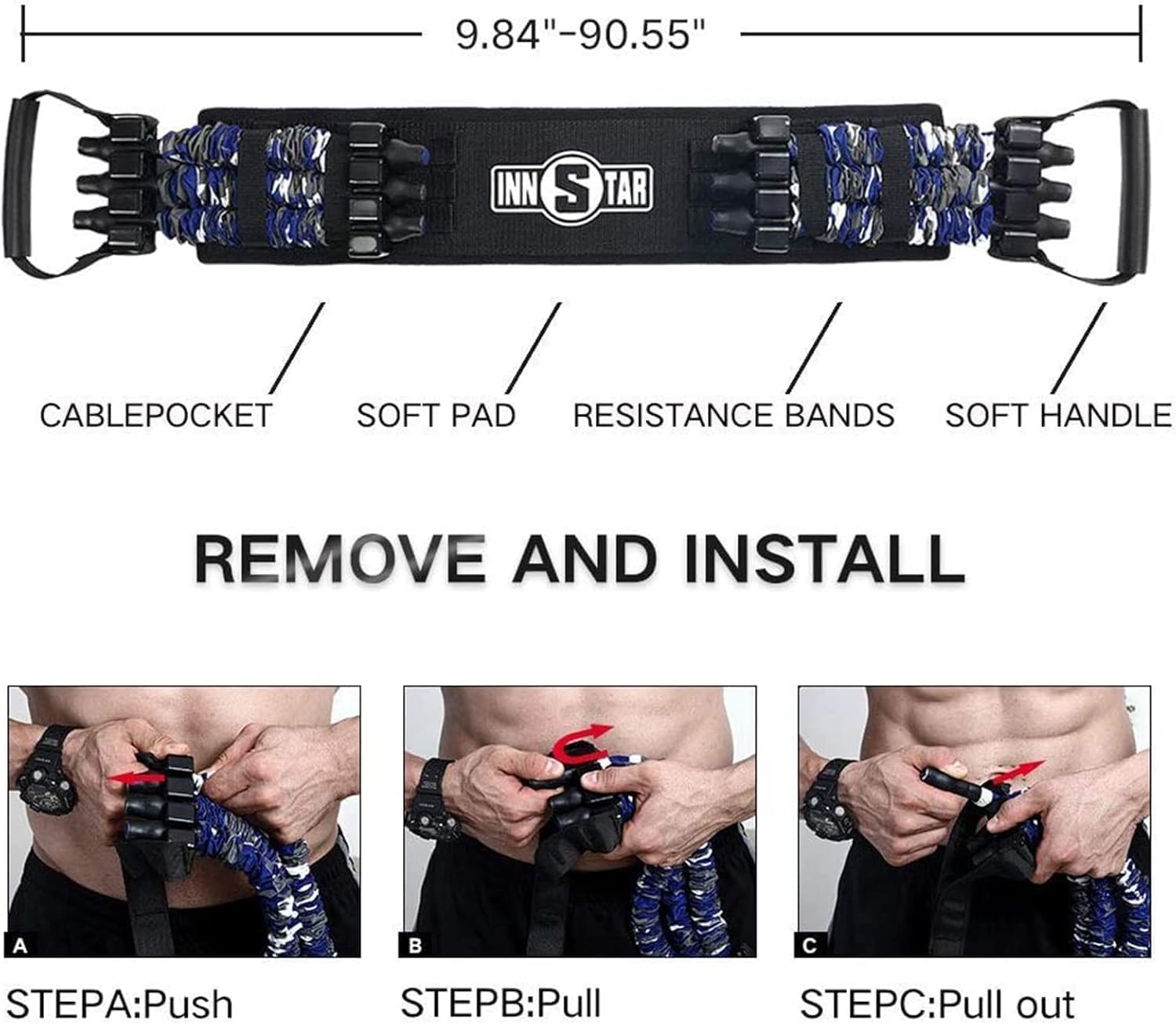 Innstar Banda di Resistenza Regolabile con Barra - immagine 5