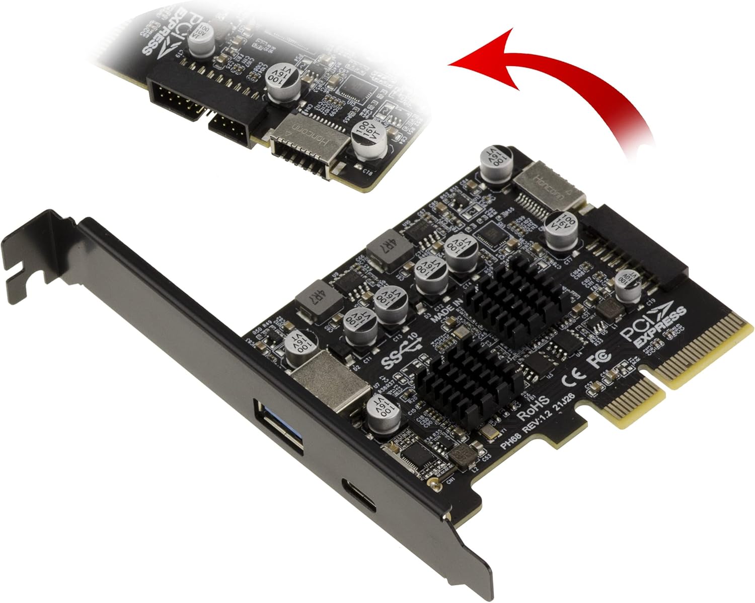 Kalea-informatique Scheda Controller PCIe USB 3.2 Gen2 10G - immagine 1