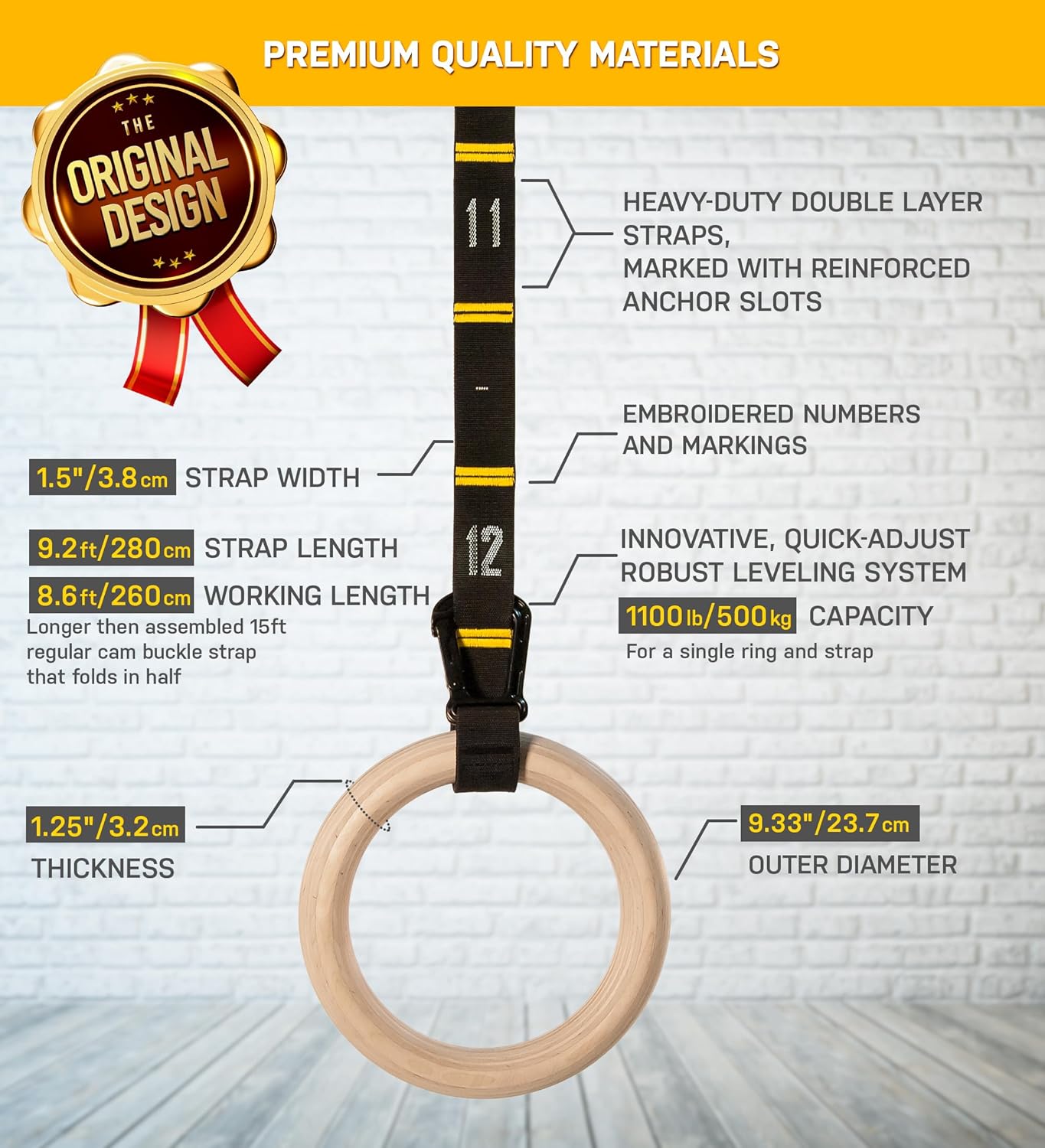 Double Circle Anelli da Ginnastica in Legno - immagine 4