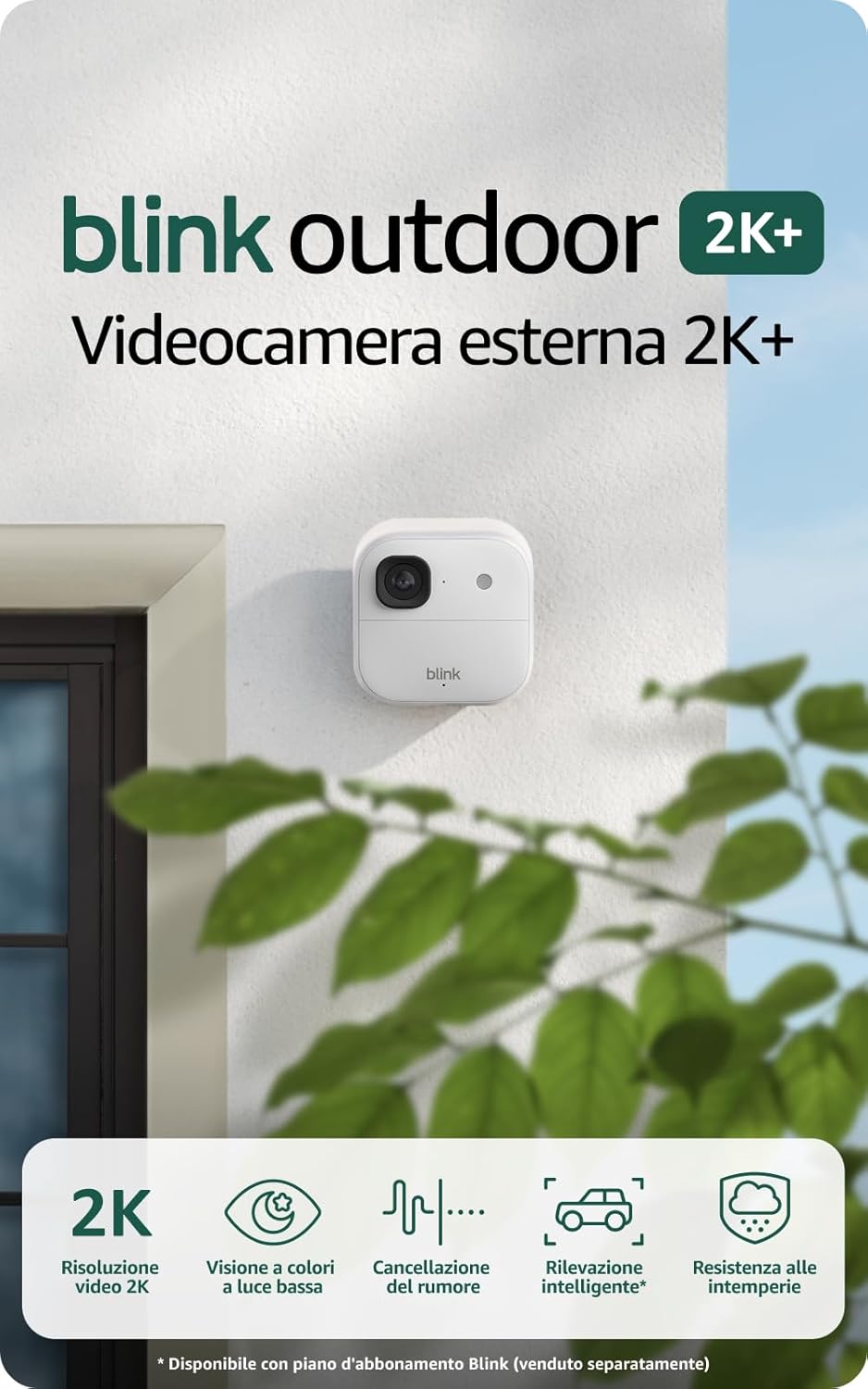 Blink Videocamera Esterna 2K+ (Ultimo Modello), Bianca - immagine 1