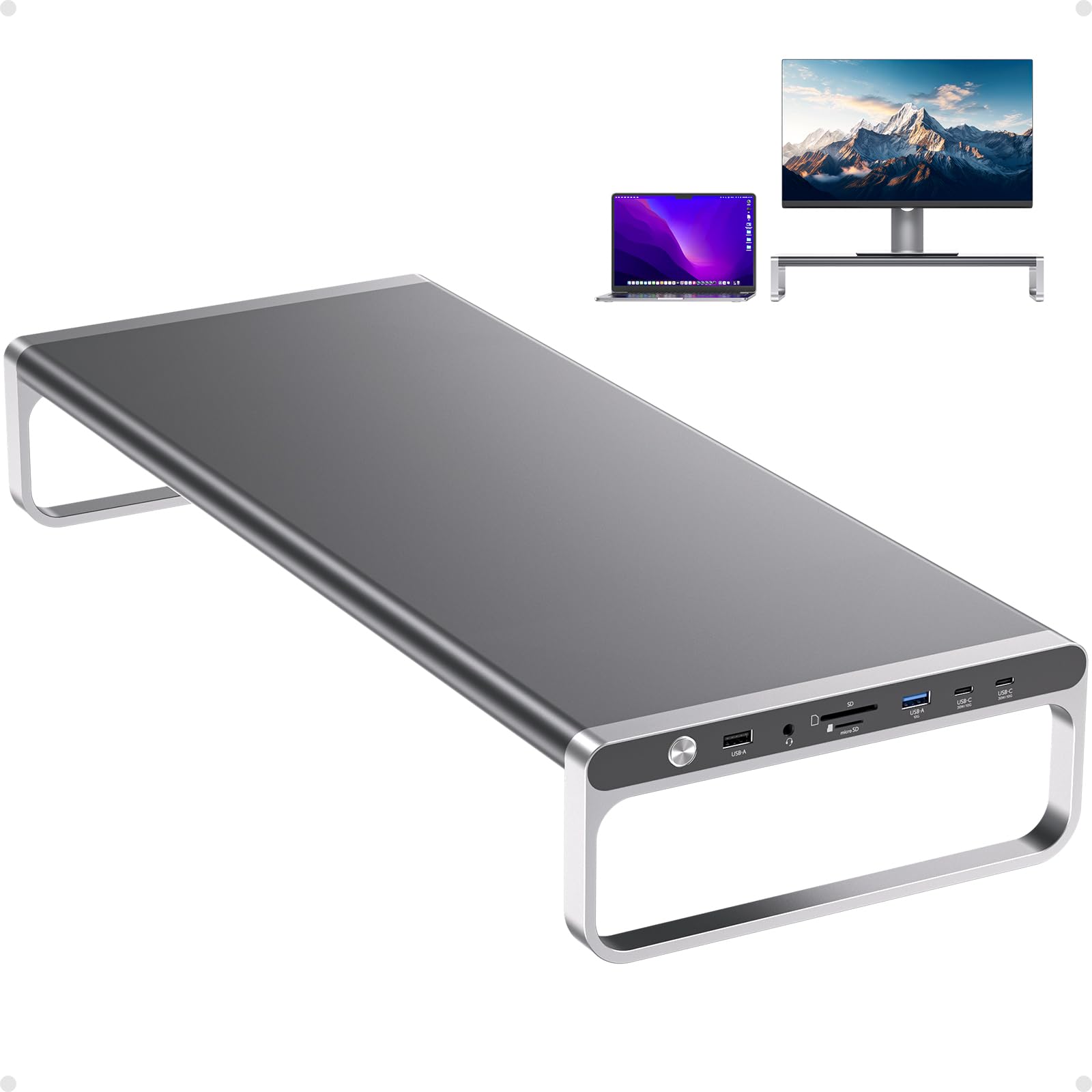 MacBook Docking Station Monitor Stand 13-in-1 USB-C