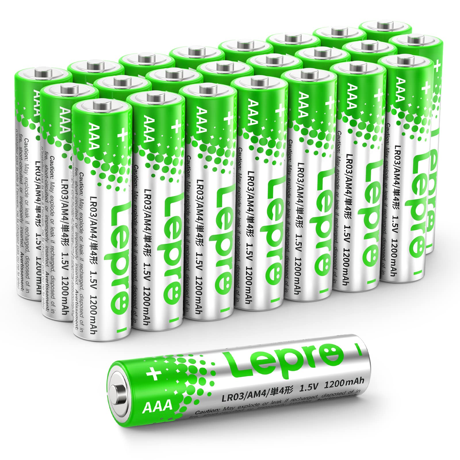 Lepro - Batterie Alcaline AAA, Pacco da 24