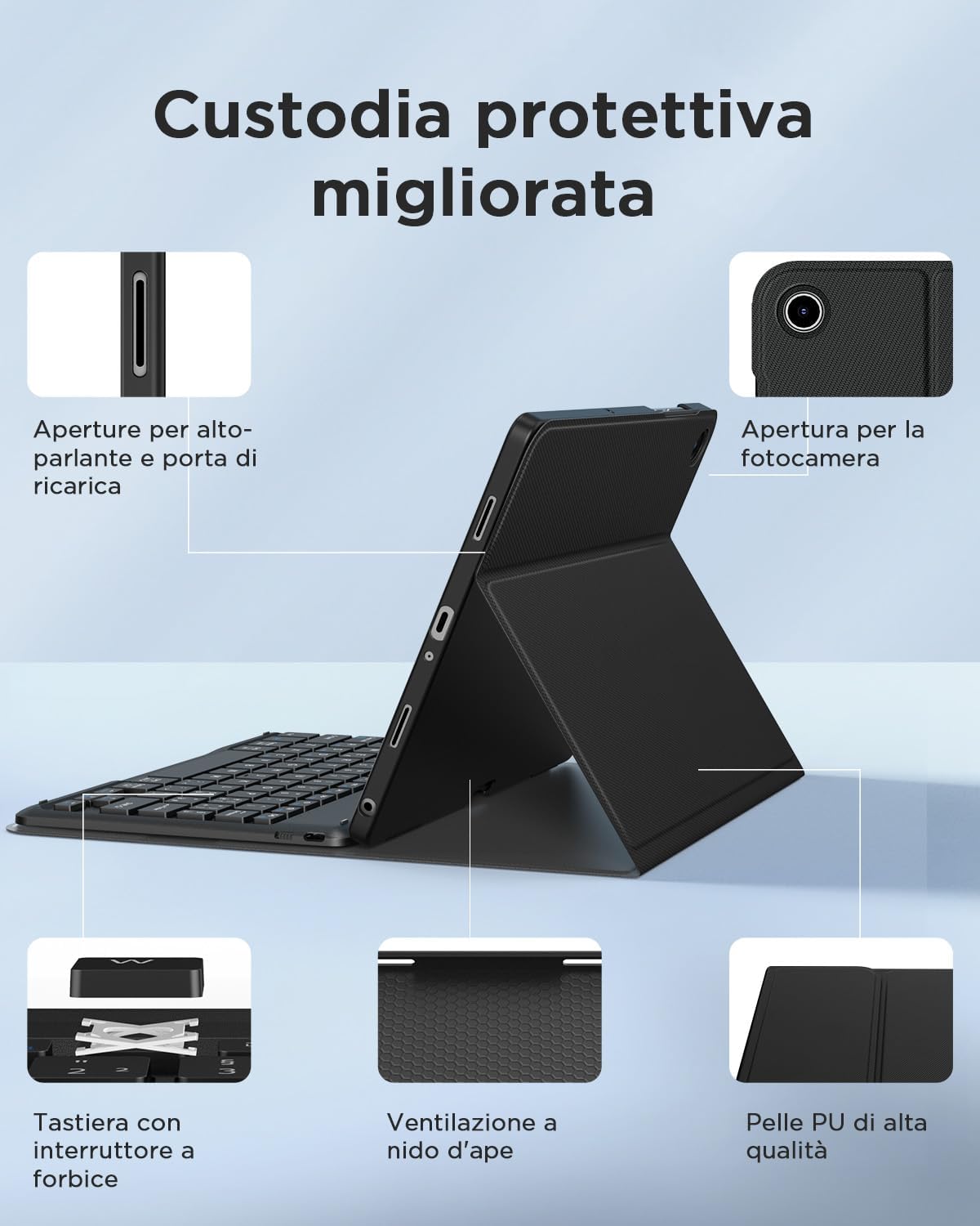 Easyacc Cover con Tastiera per Samsung Galaxy Tab A11 Plus - immagine 5