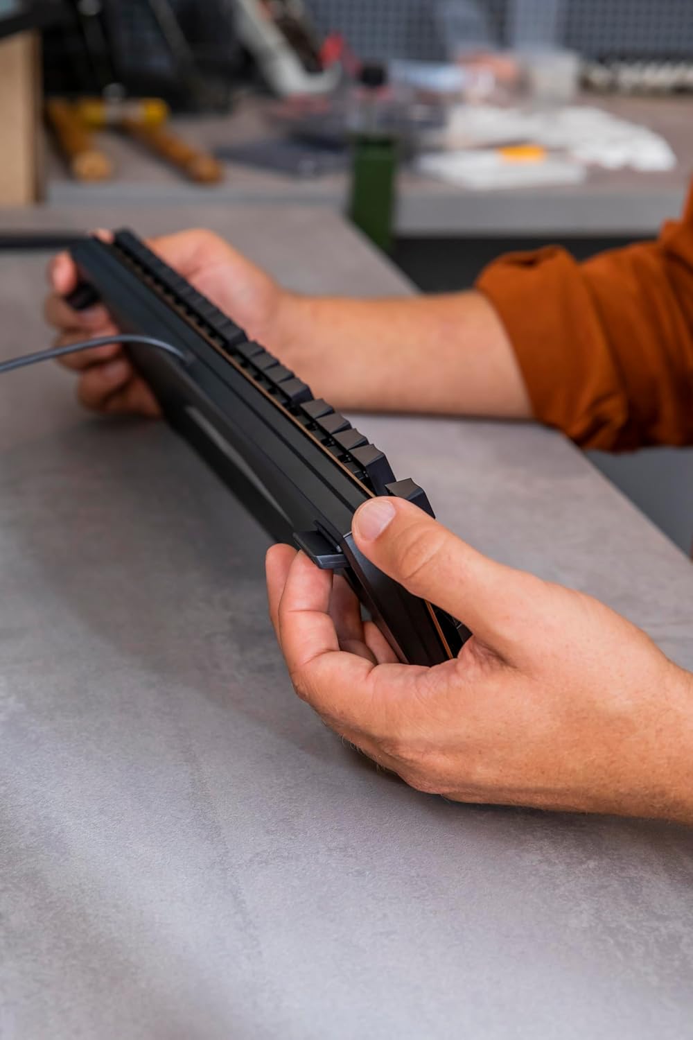 Cherry KC 200 MX - Tastiera Office Meccanica, Nero/Bronzo - immagine 5