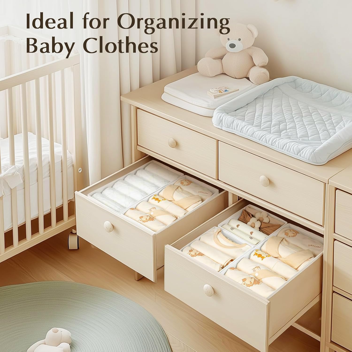 Dimj Organizer Armadio e Cassetti - 12 Pezzi, Bianco - immagine 5