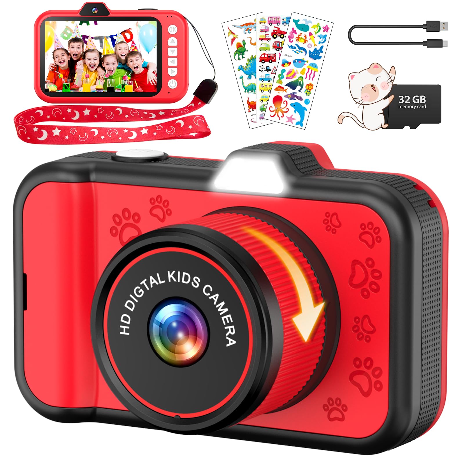 Ushining Macchina Fotografica Bambini 3.5" Schermo