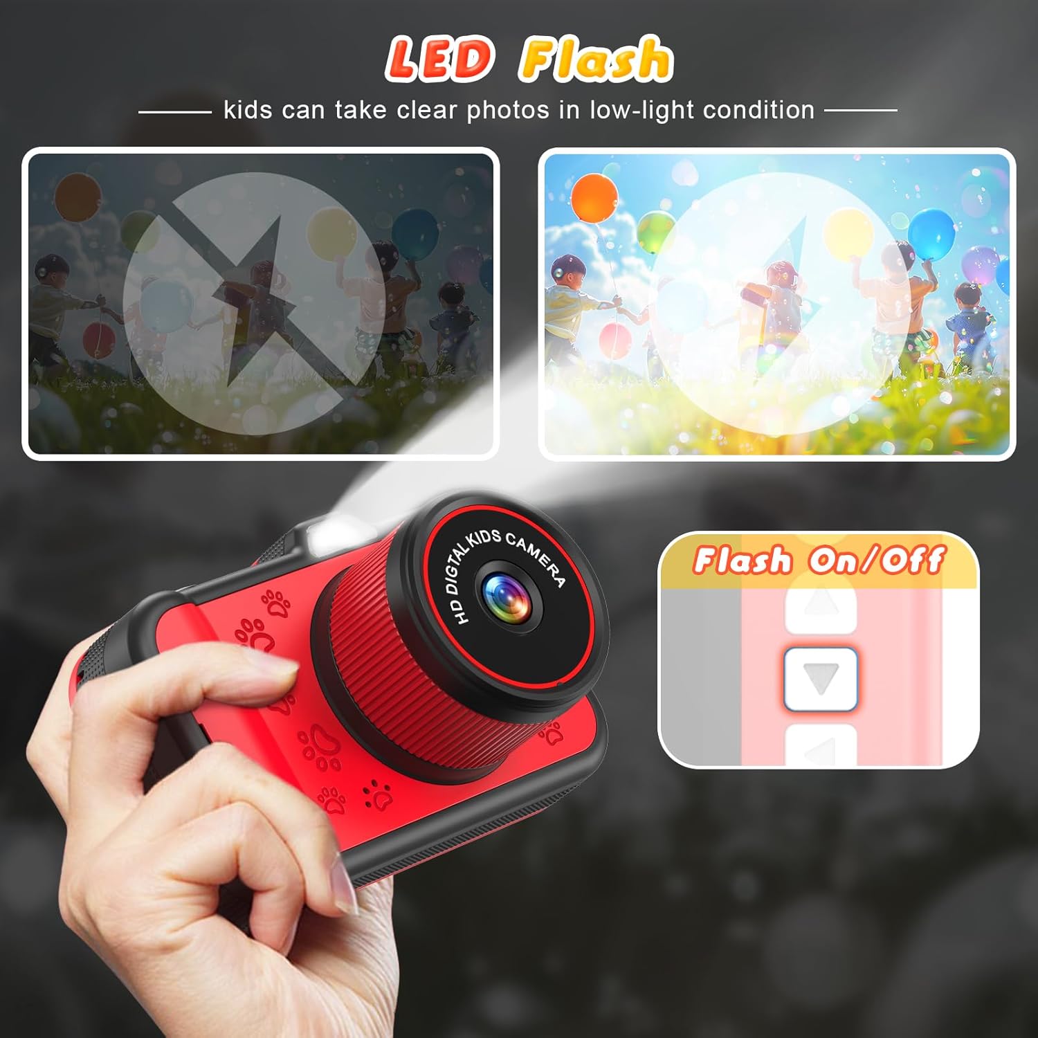 Ushining Macchina Fotografica Bambini 3.5" Schermo - immagine 5