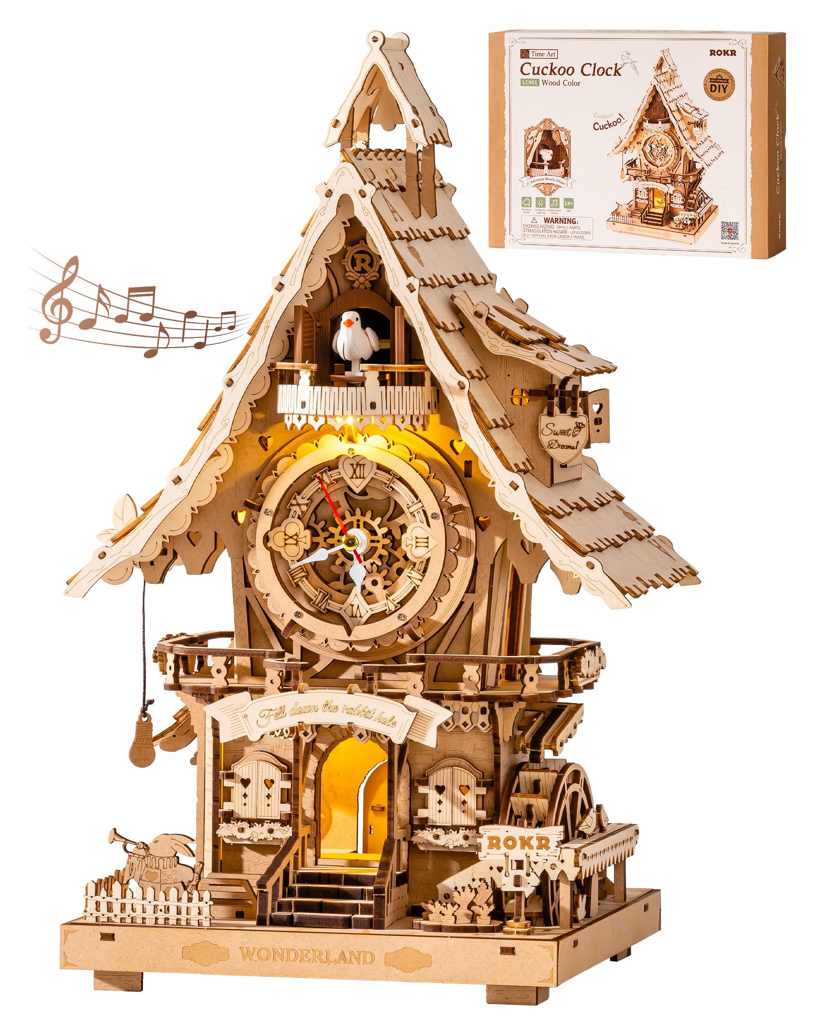 Rokr Puzzle 3D in Legno Orologio a Cucù LC901