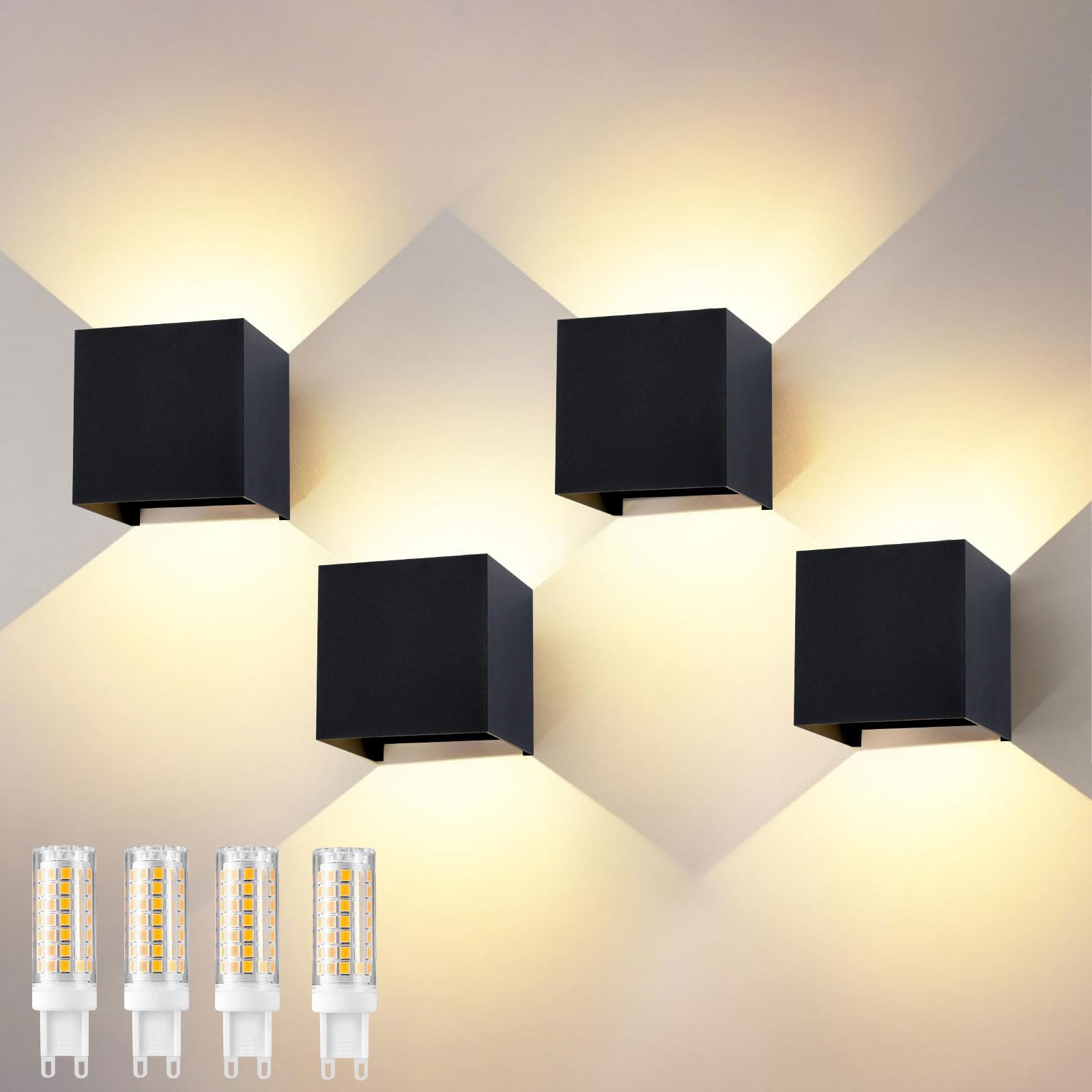 Wisdom Line Applique Parete Interno/Esterno 4 Pezzi