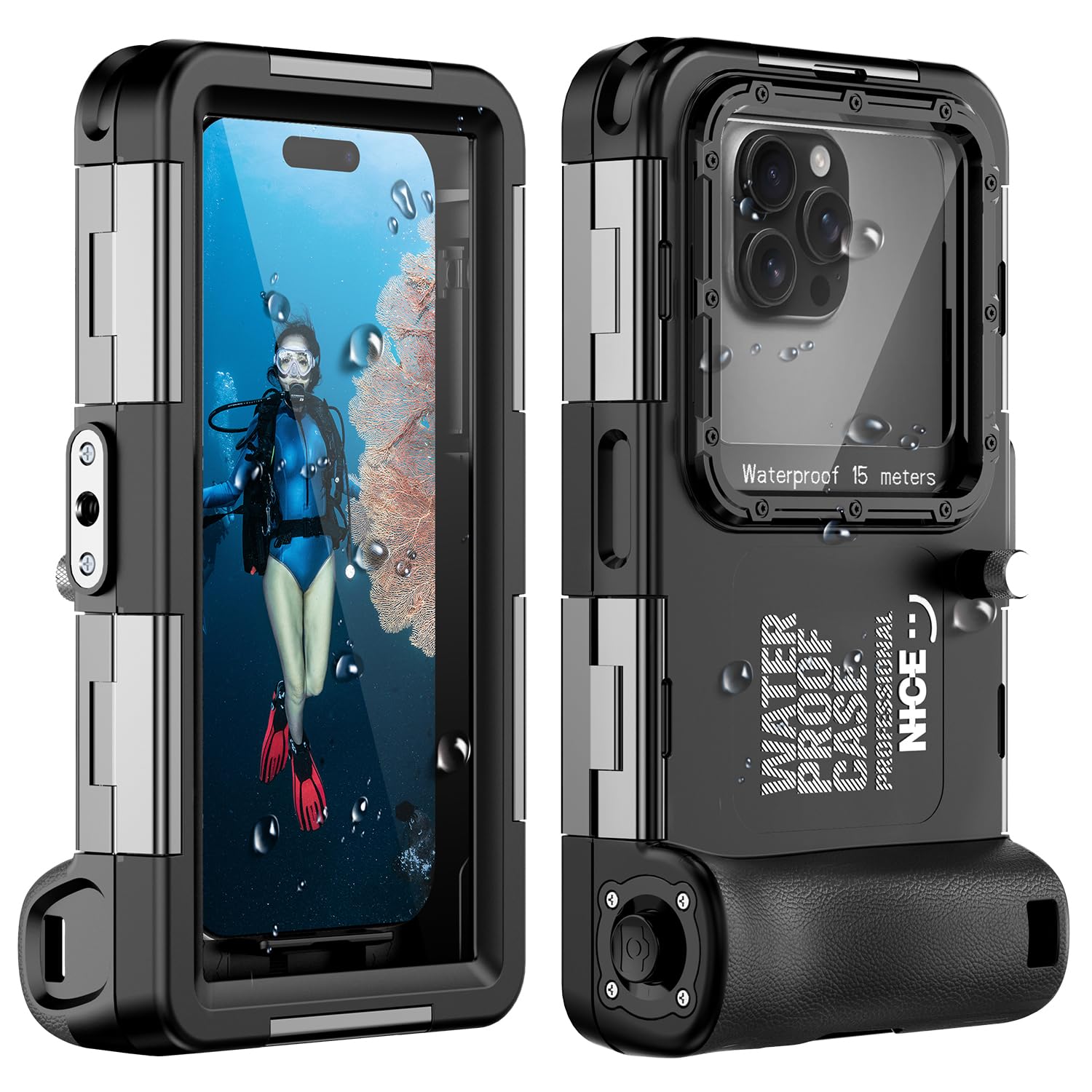 Ezanmull Custodia Subacquea Professionale 15m/50ft, Nero