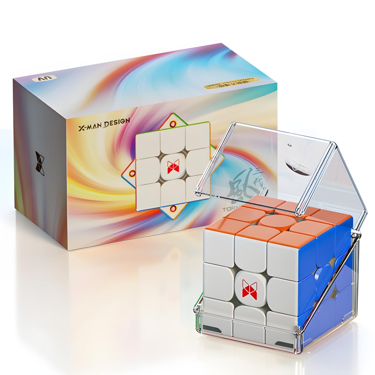 Bukefuno QY Toys Tornado V3 M Cube de vitesse magnétique 3 x 3 3x3x3 Tornado Cubes magnétiques sans autocollant Puzzle (Standard