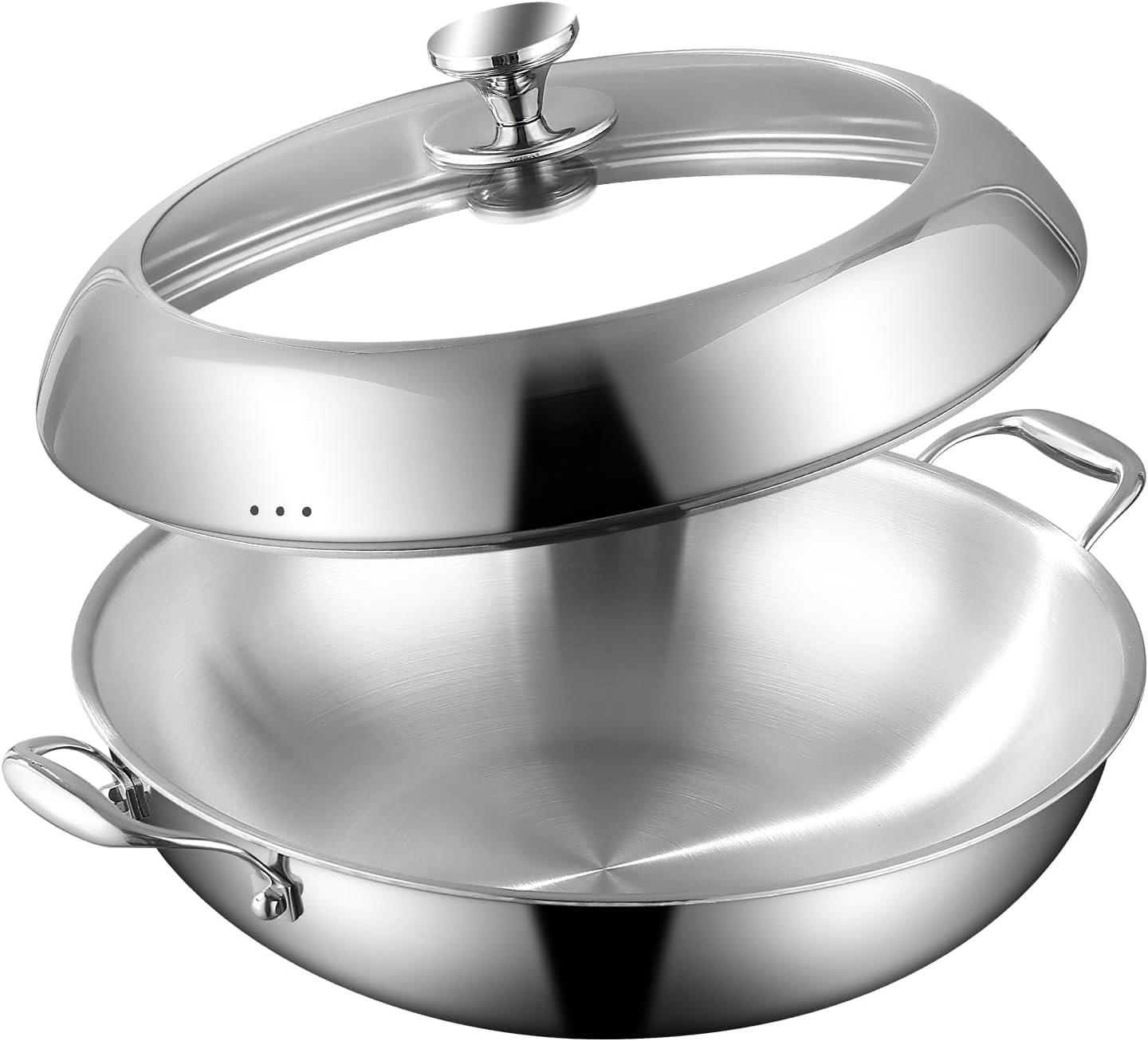 Wok Induzione 35 cm Acciaio Inox 3 Strati