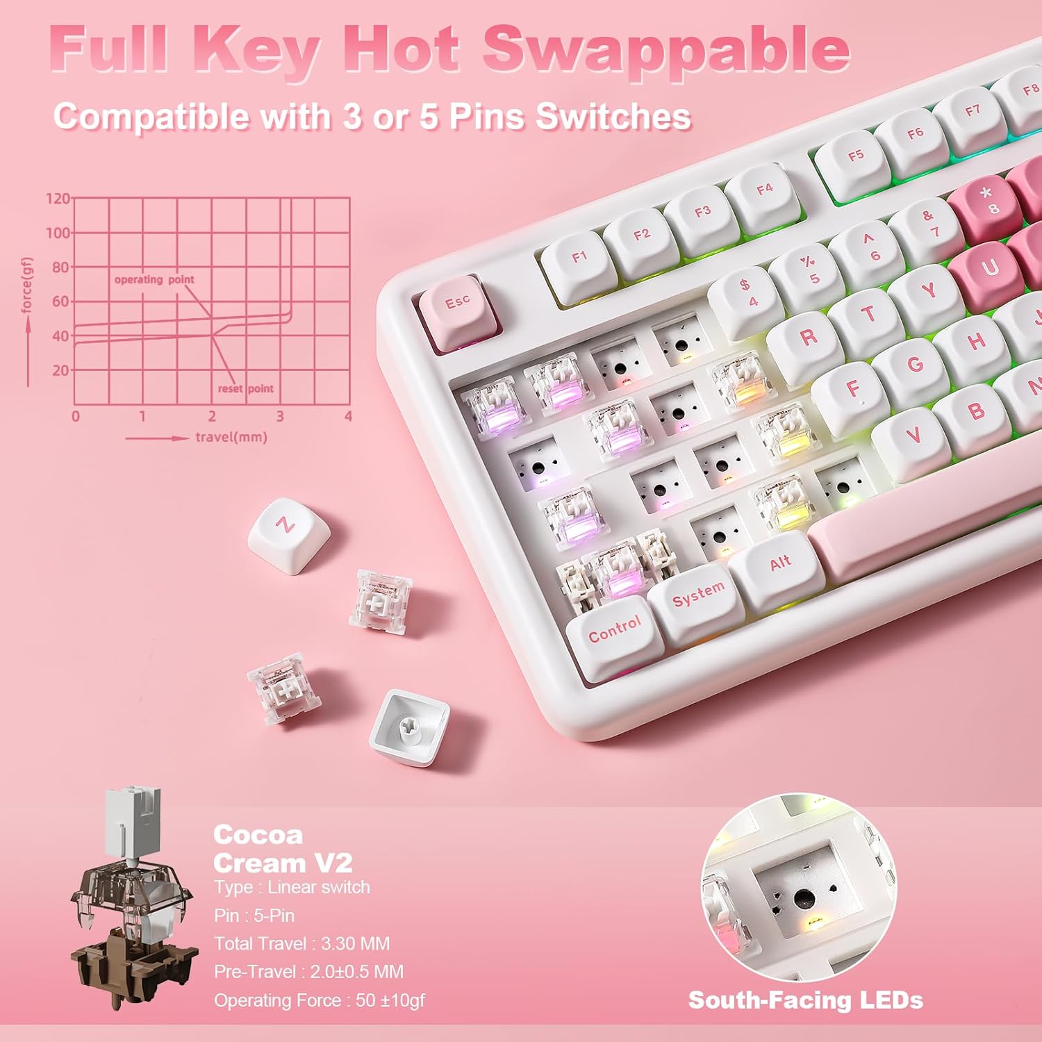 Yunzii B87 Tastiera Meccanica Gaming RGB - immagine 6