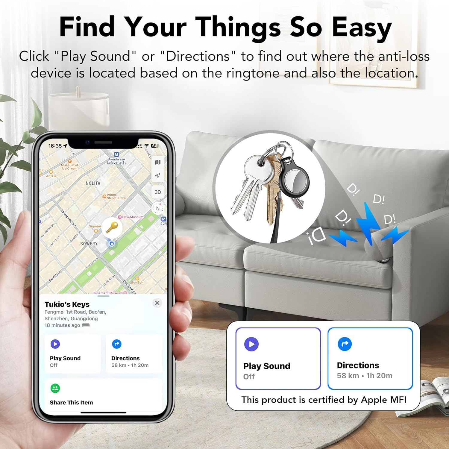 Air Tracker Tags 4 Pack Blu per Apple Dov'è (iOS) - immagine 4