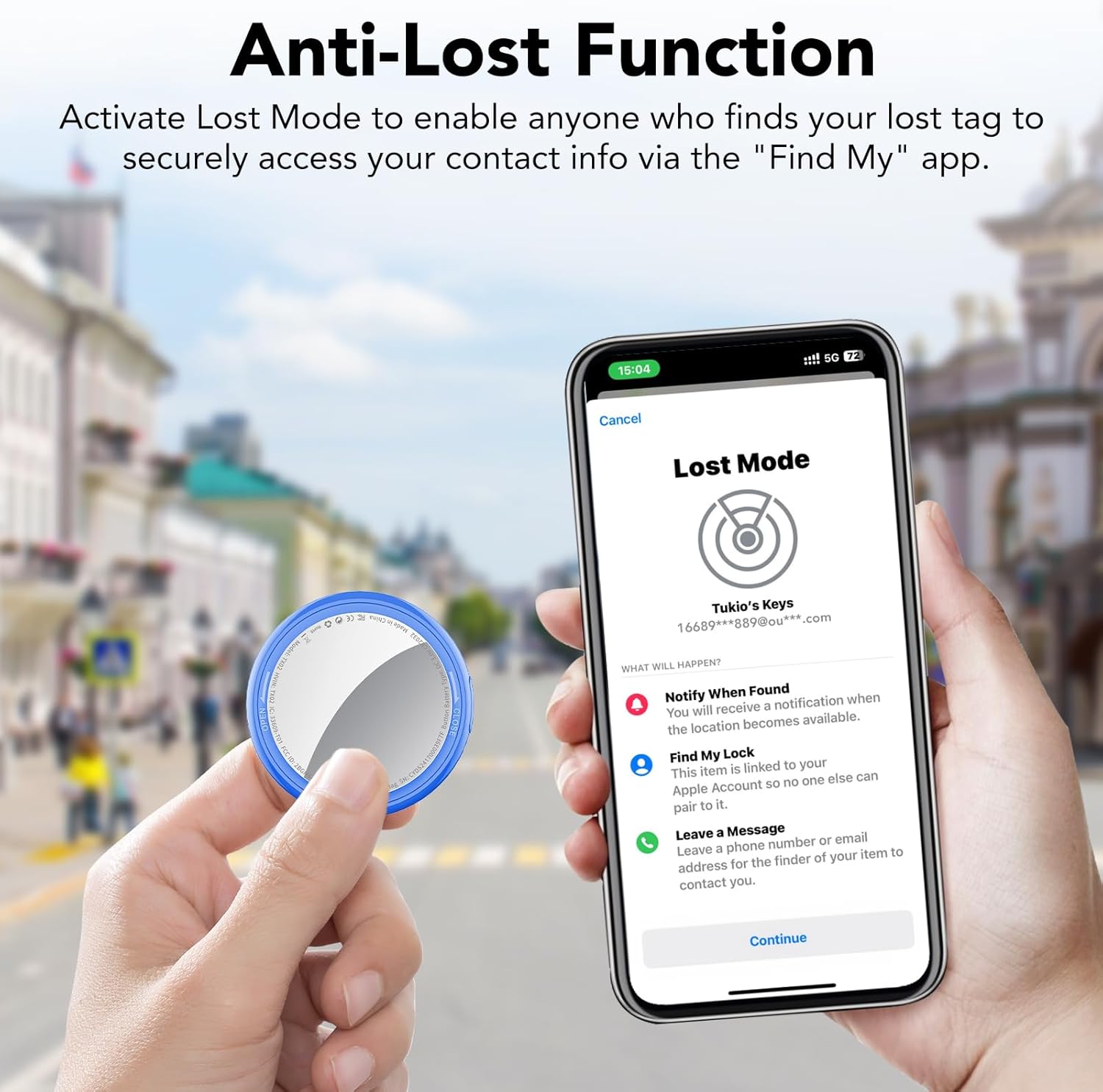 Air Tracker Tags 4 Pack Blu per Apple Dov'è (iOS) - immagine 6