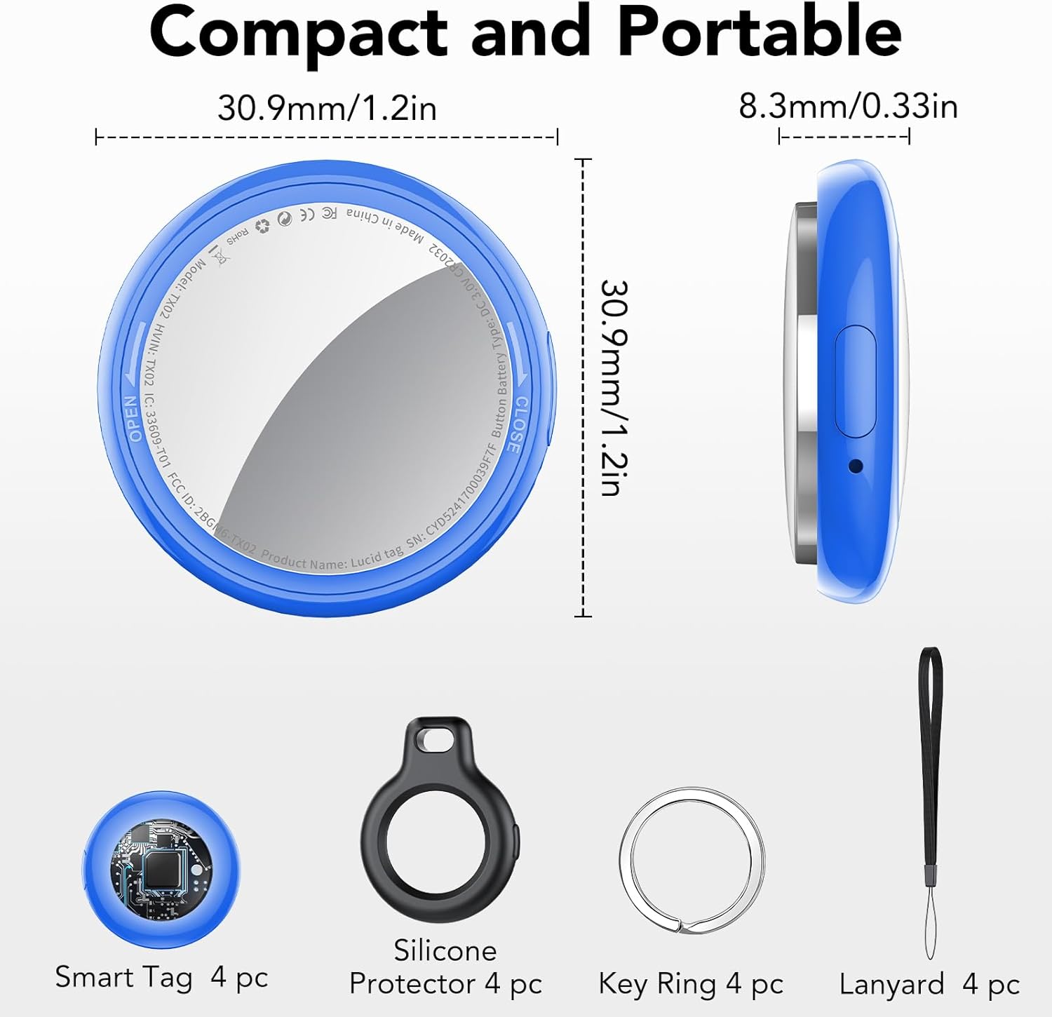 Air Tracker Tags 4 Pack Blu per Apple Dov'è (iOS) - immagine 7