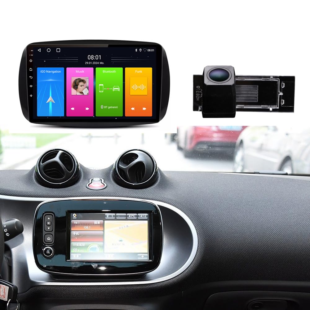 Display Wireless Carplay Android Auto 9" per Smart Forfour