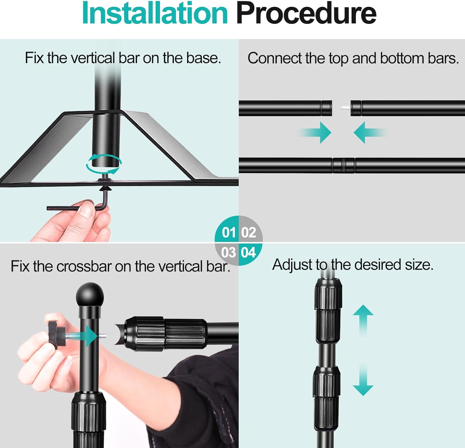 Emart Supporto per Sfondo Fotografico 3m x 2,4m - immagine 4