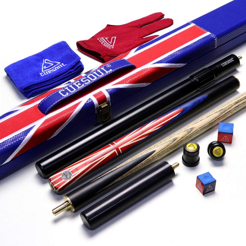 CUESOUL 57 "Handcraft 3/4 snown Snooker Snooker Cue con Union Jack Flag Design