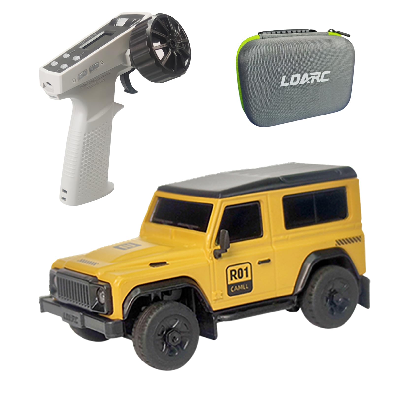 LDARC Mini Auto RC Rock Crawler 1/64, Giallo