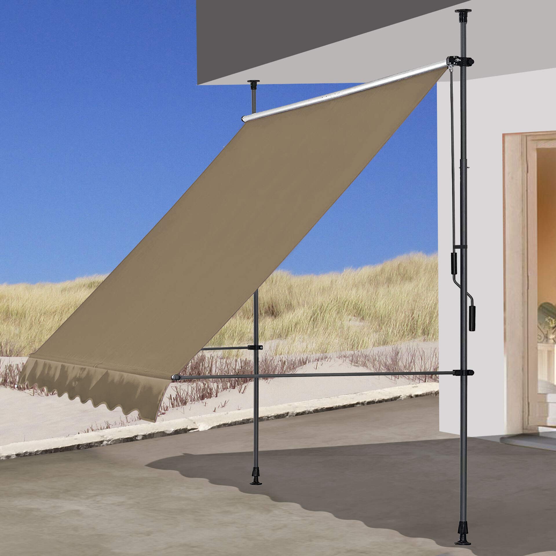 Quick Star Tenda da Sole con Morsetto 250x130cm, Beige