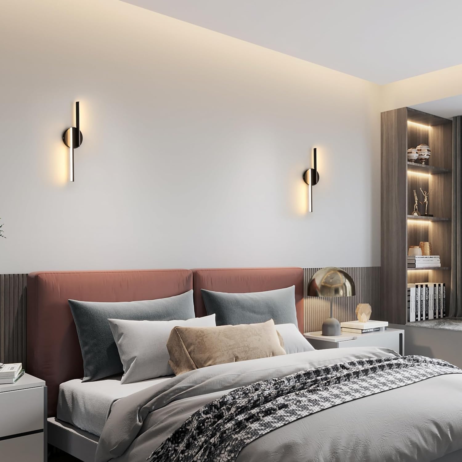 Applique da Parete Interno LED 16W, Nera (2 Pezzi) - immagine 6