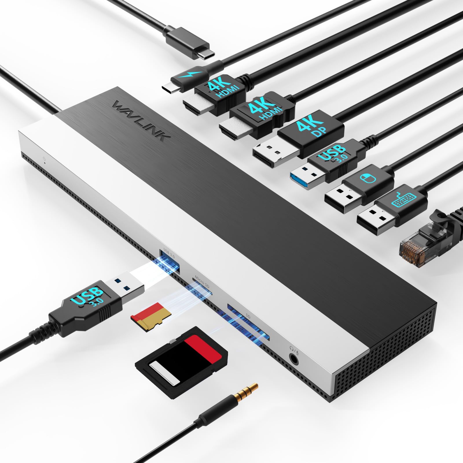 Wavlink Docking Station USB C 3 Monitor con Dual HDMI, DP