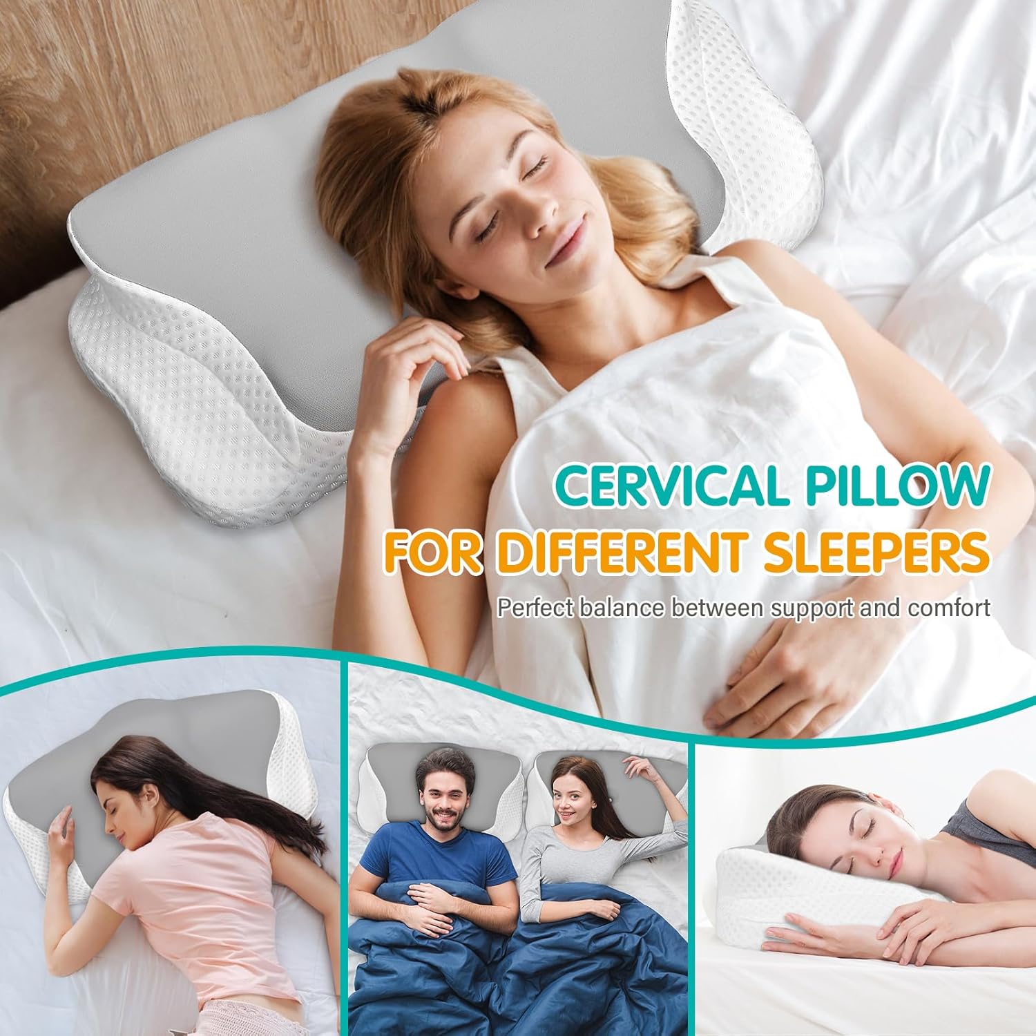 Cuscino Memory Foam Ergonomico per Supporto Cervicale - immagine 6