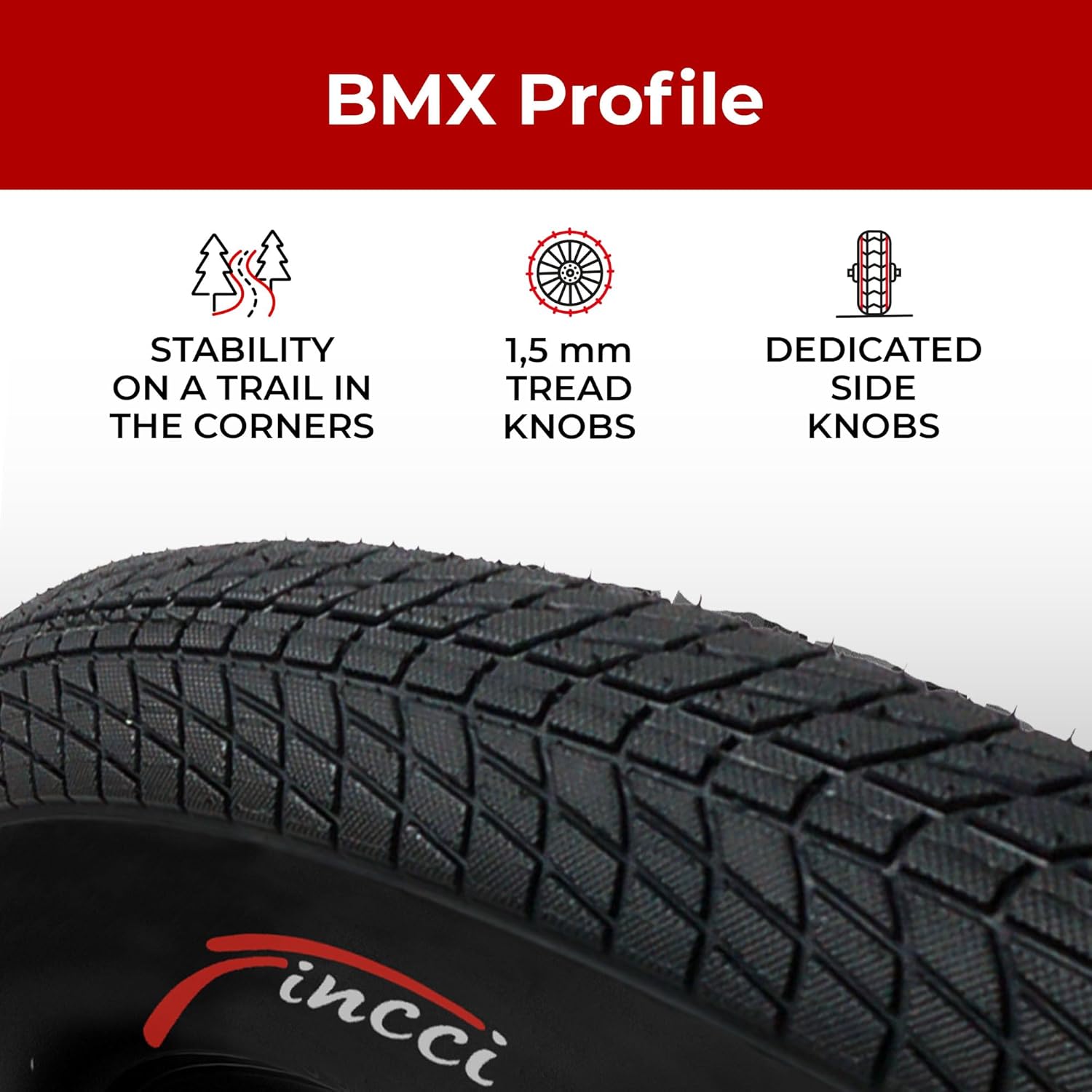 Fincci Set 2 Copertoni 20x1.75 e 2 Camere d'Aria Schrader - immagine 3