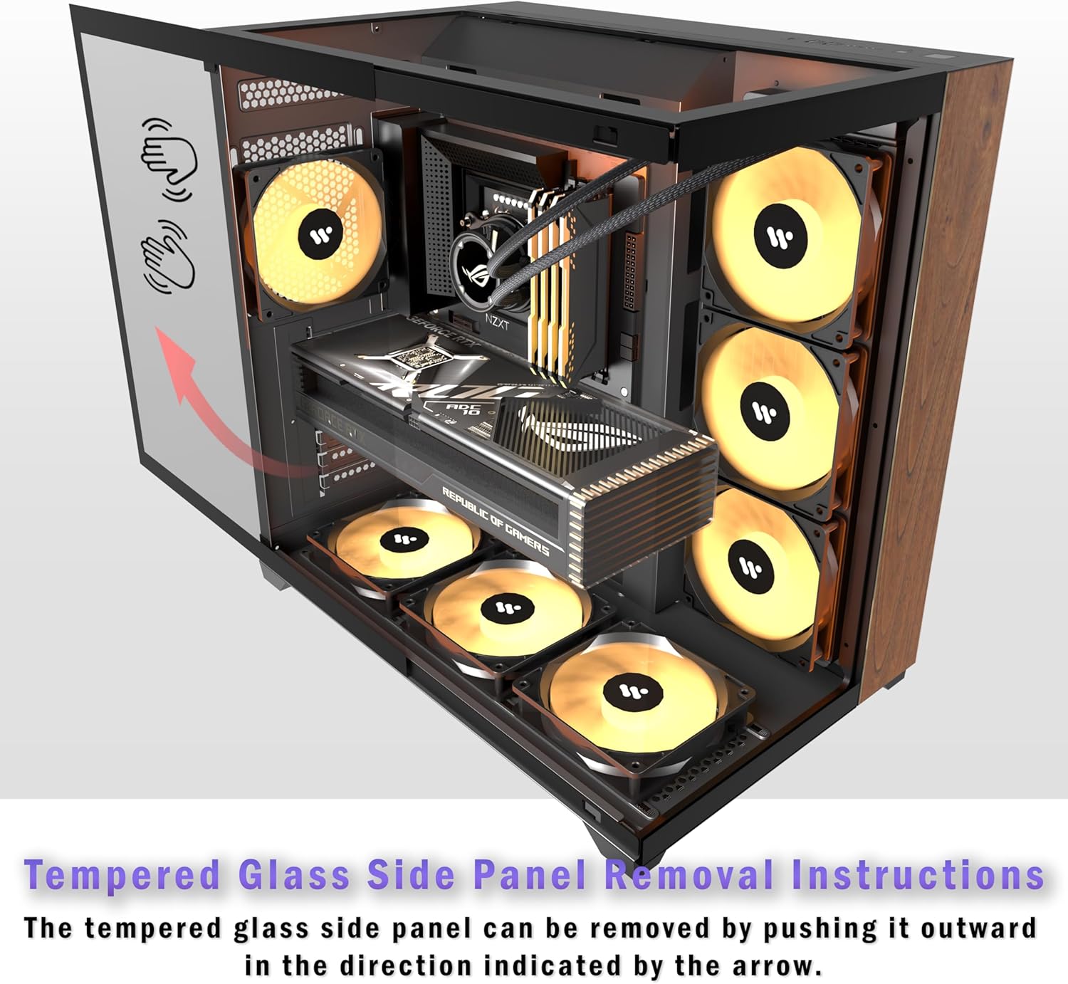 Ansaite Case PC Mid Tower Gaming con 6 Ventole ARGB - immagine 8