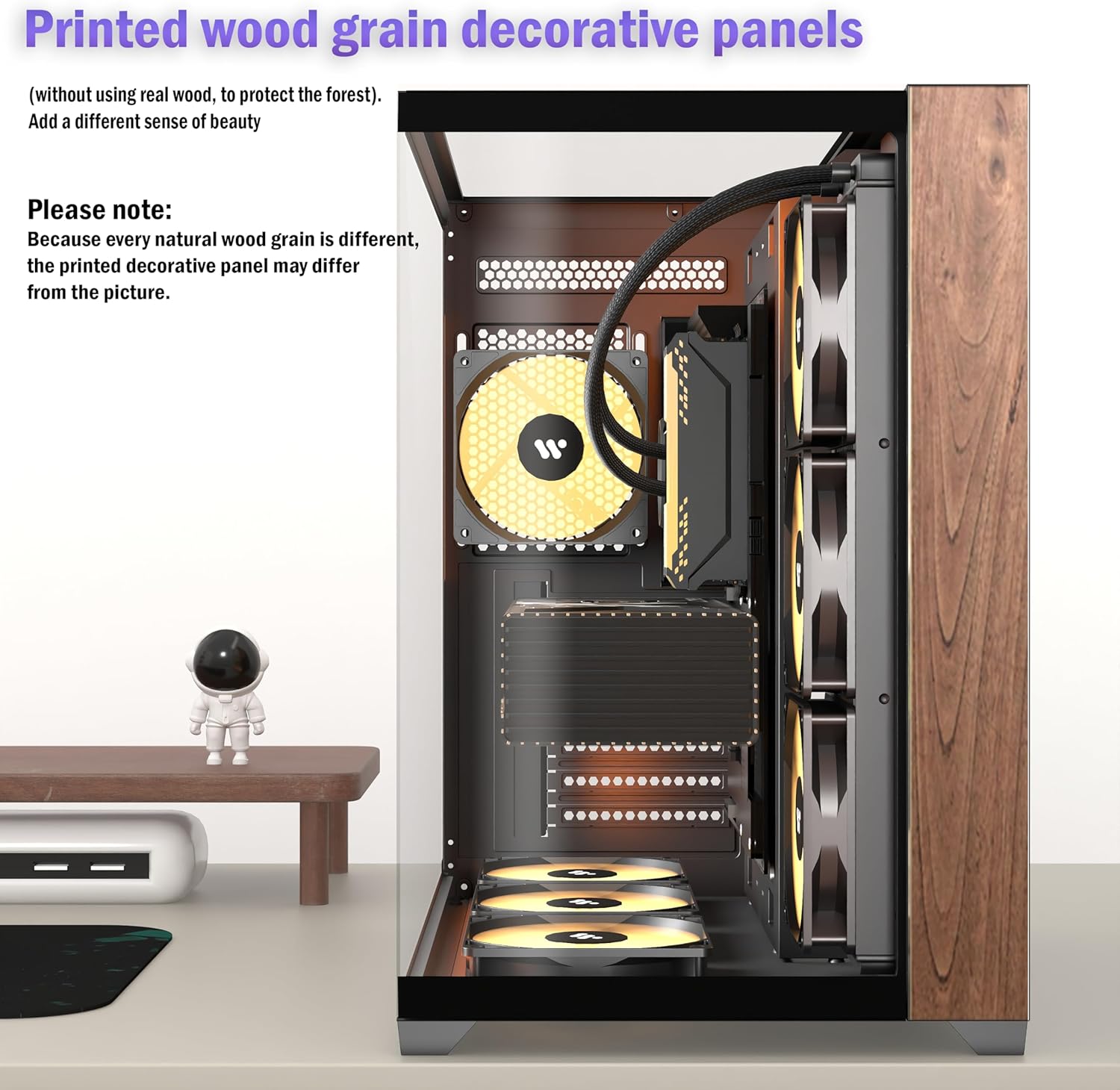 Ansaite Case PC Mid Tower Gaming con 6 Ventole ARGB - immagine 9