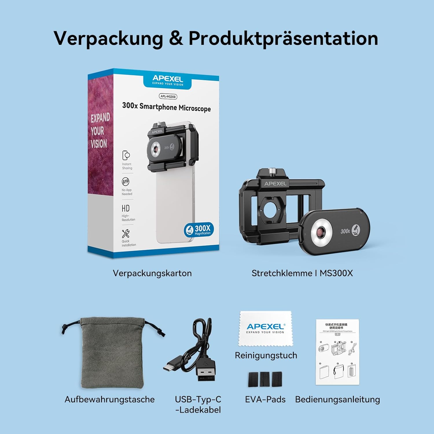 Evil Eye 300X Microscopio per Telefono con CPL - immagine 7